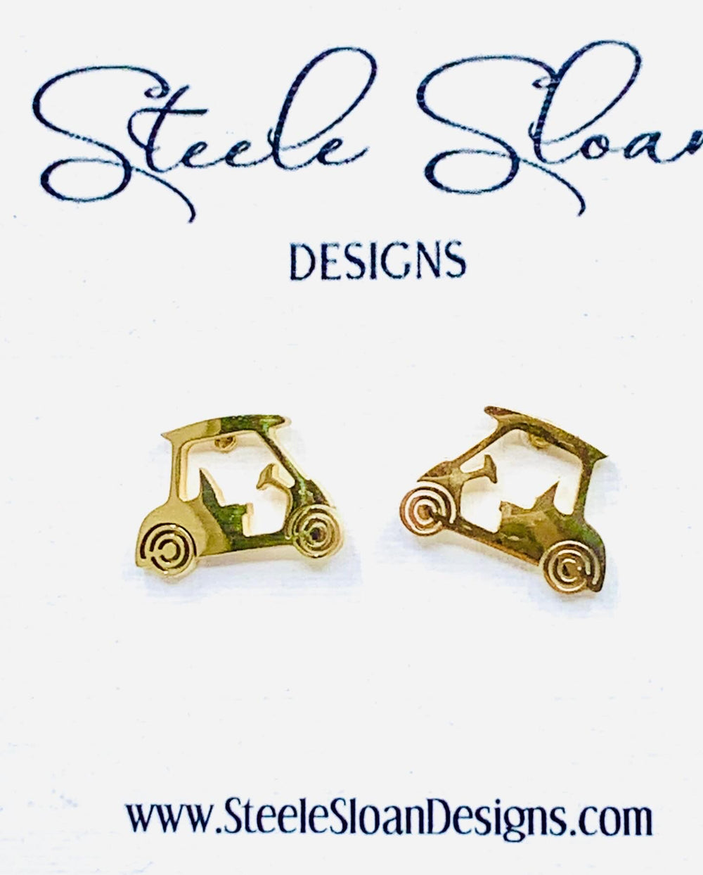Best Ladies Golf Gift! Golf Lovers Adorable Golf Cart Earrings, Cute Earrings, Stud Earrings, Hypoallergenic, Unique Golf Gift!