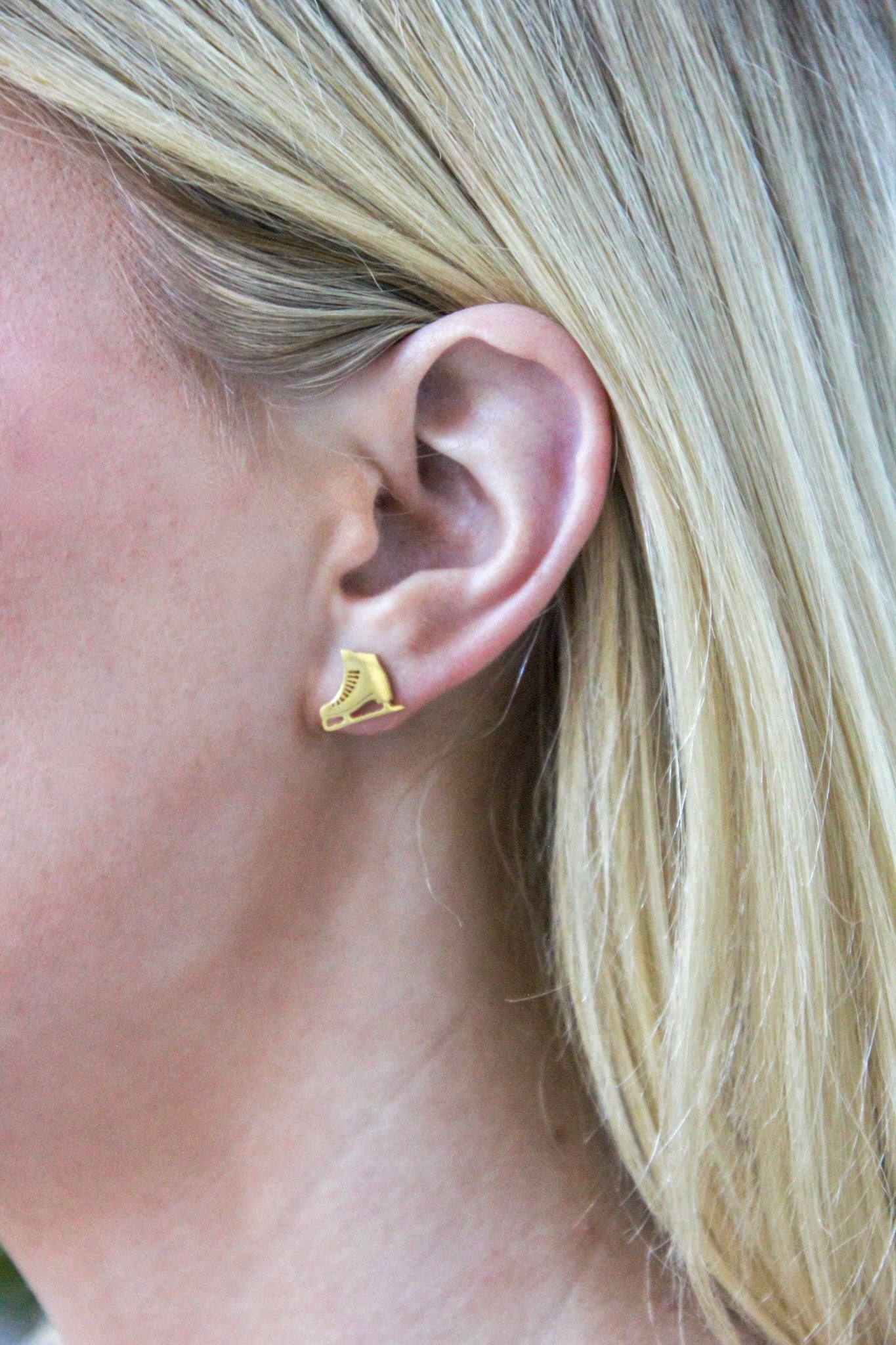 Ice Skater earrings, cute gold earrings, ice skater gift, Figure Skating earrings - Hypoallergenic