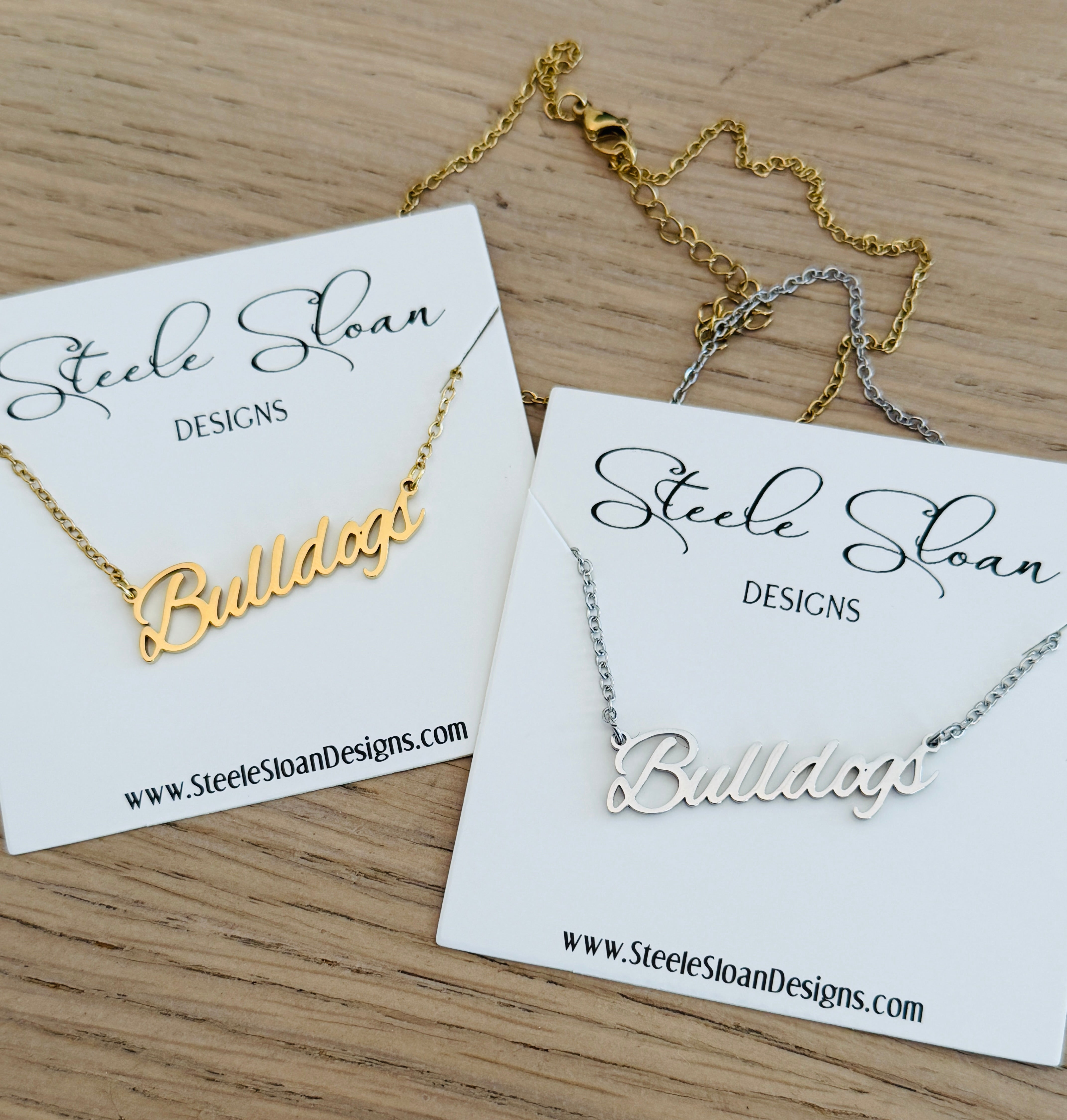 Gift For Bulldogs Fan -Bulldogs Necklace Hypoallergenic, Bulldogs Gameday Necklace, Bulldogs Spirit Wear, Bulldog Gift