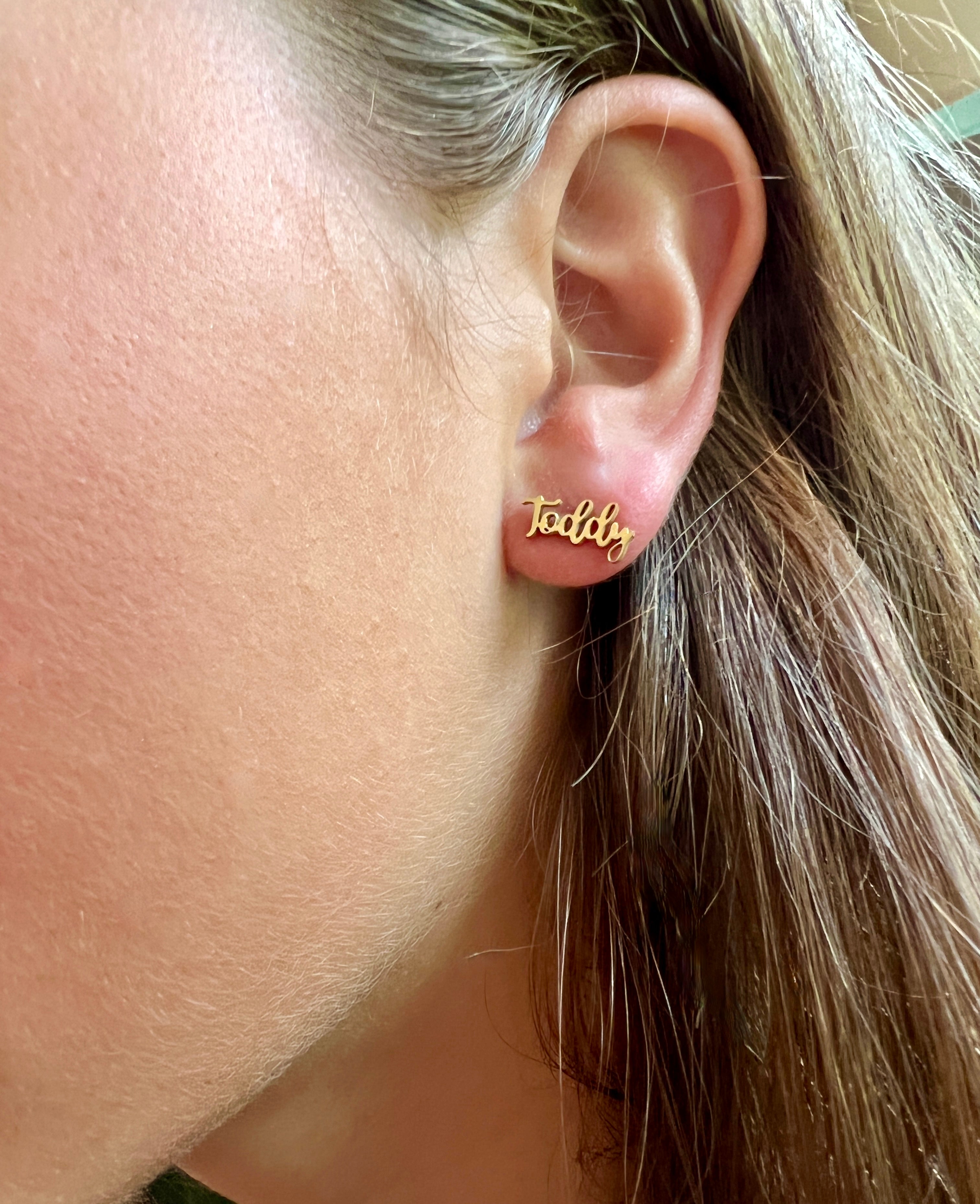 Ole Miss Hotty Toddy Gold Stud Earrings- SO CUTE- Ole Miss Gift - Ole Miss Football Hypoallergenic Gold Stud Earrings
