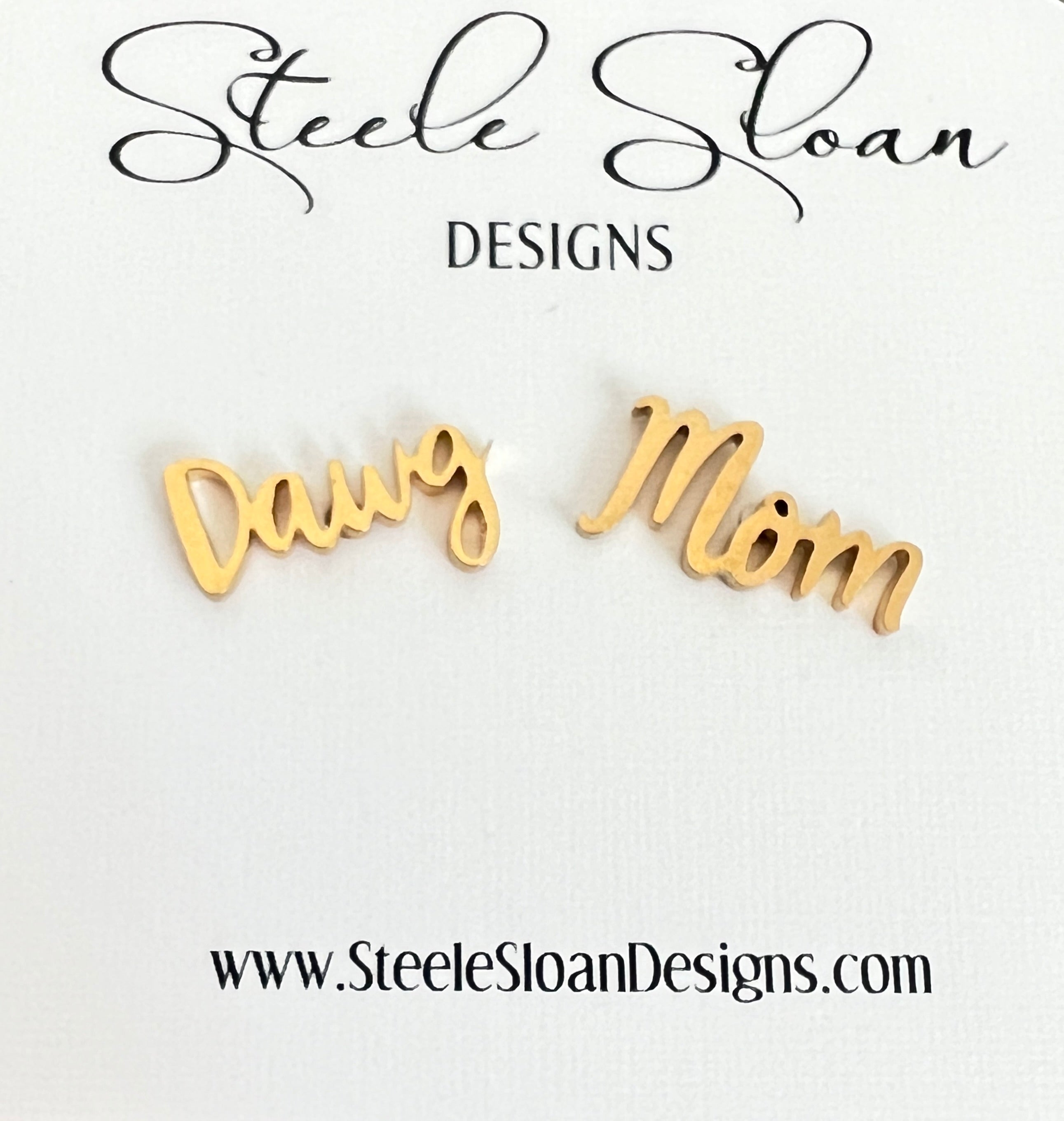 Dawg Mom Earrings - Georgia Bulldogs, Miss State Bulldogs, Bulldog Mother's Day Gift, Gift for Bulldog Mom, Dawgs Baseball, Dawgs Football