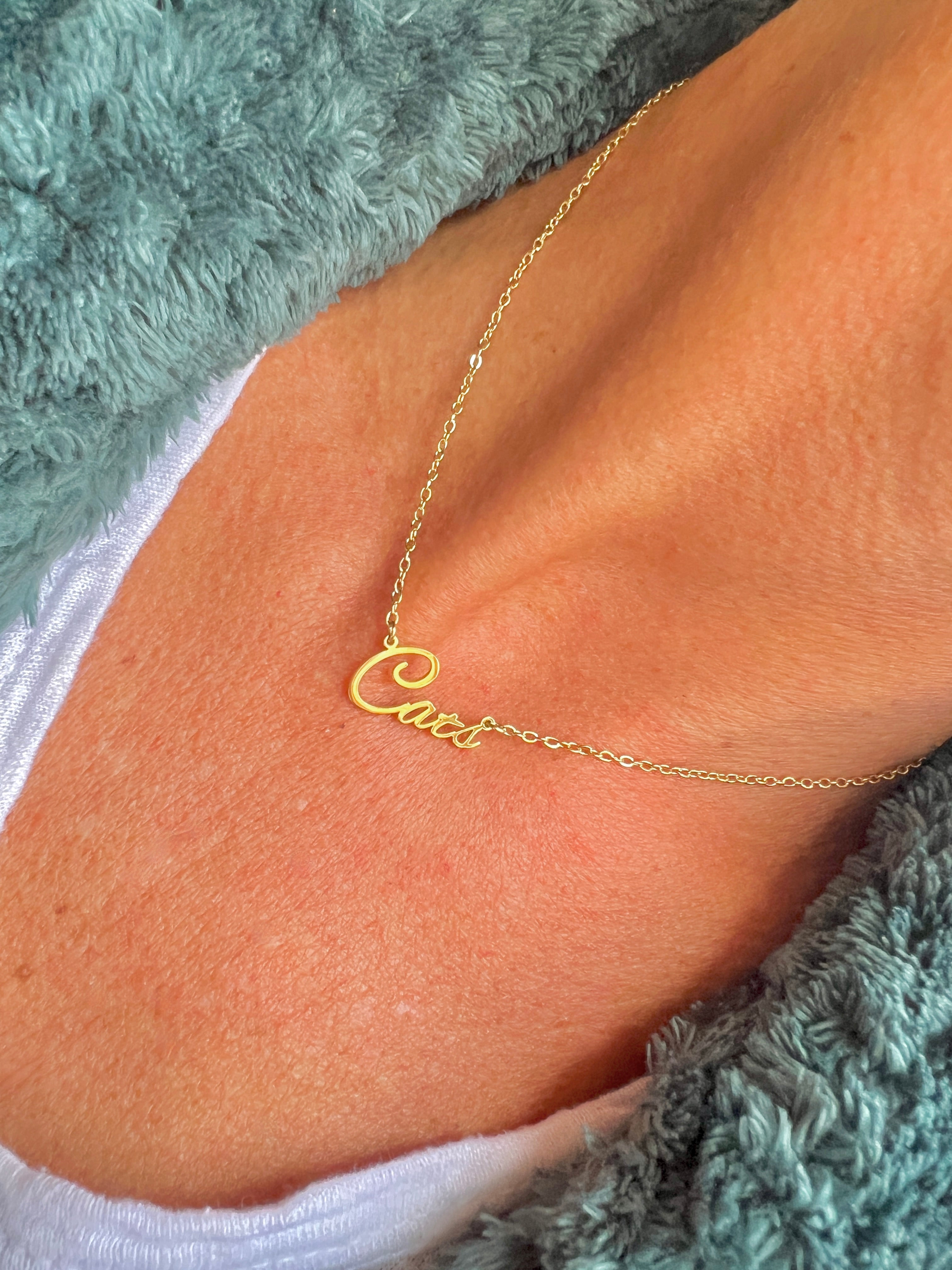 Cats Name Necklace - Cats Fans -Cats Team Necklace Team Gift