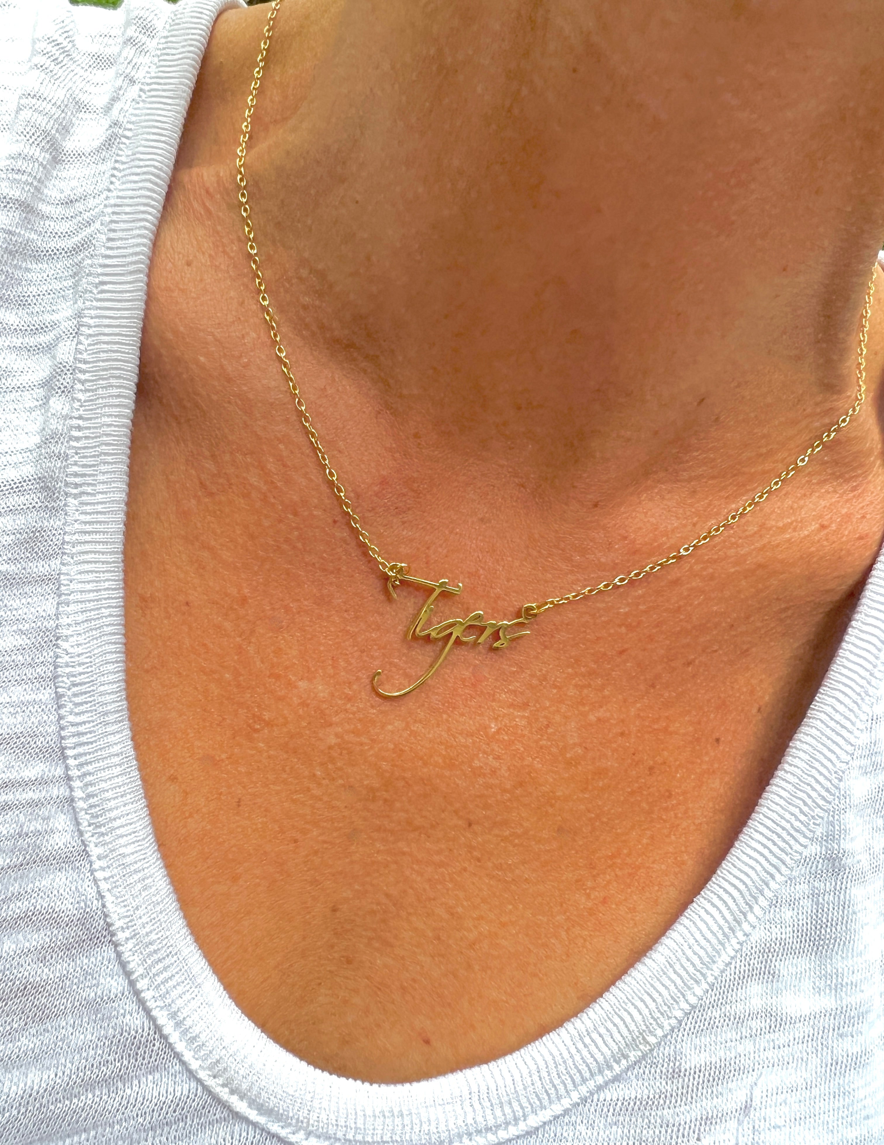 Tiger Gift Set Earrings and Necklace - PERFECT Tiger Gift, Tigers, Tiger Football, Tiger Baseball, Tiger Team Mom