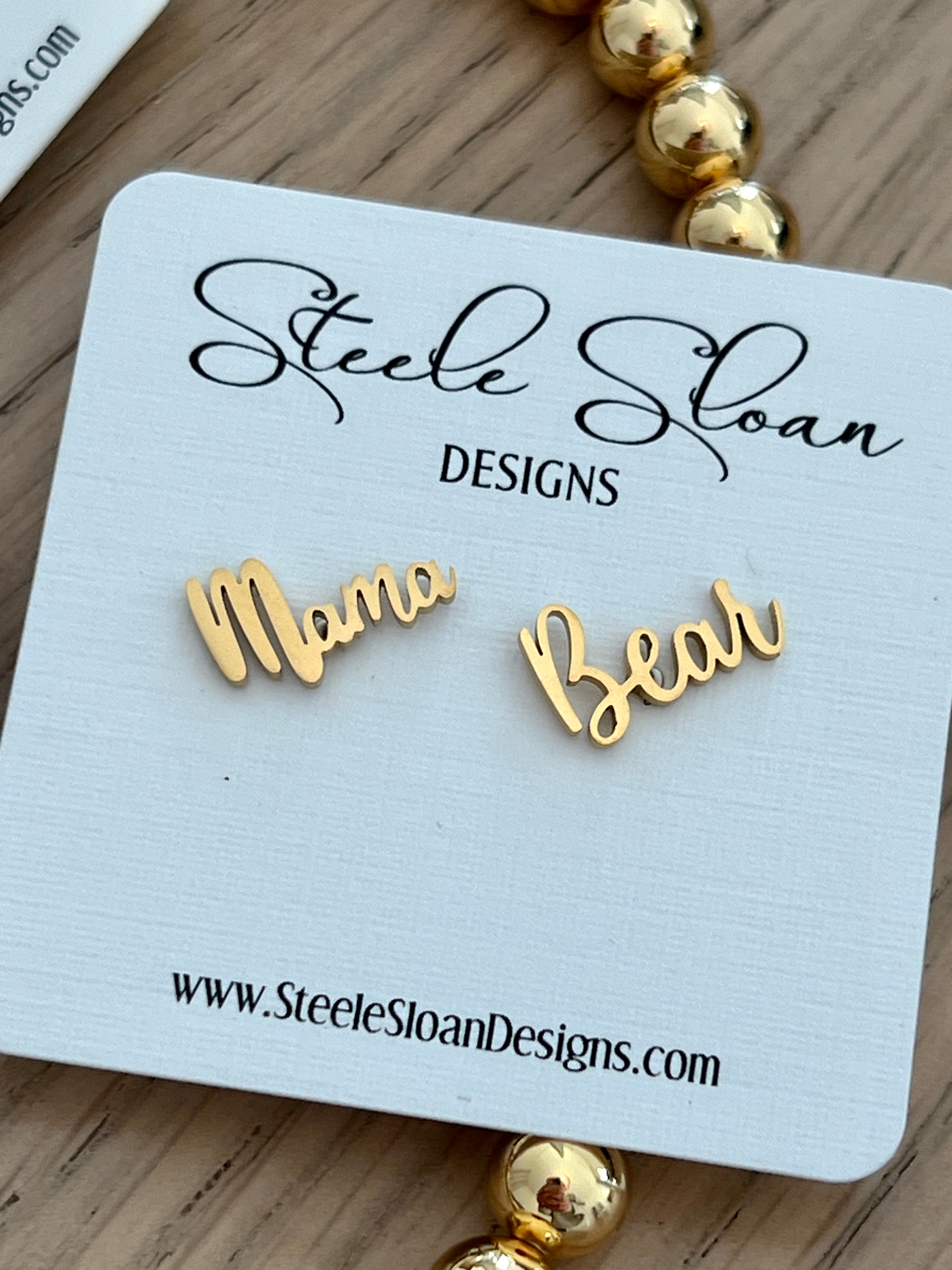Mama Bear Earrings- Sweet Gift for Mama Bear - Mama Bear - perfect gift for Mama Bear - Hypoallergenic stainless steel