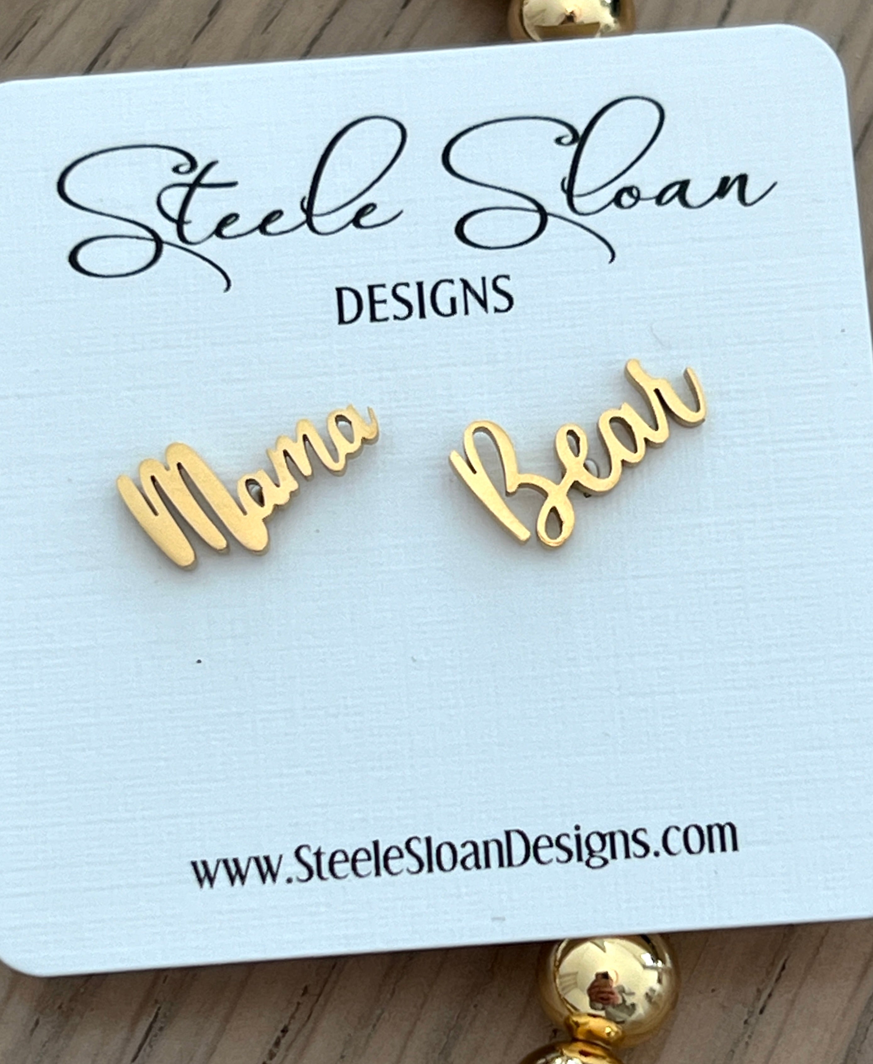 Mama Bear Earrings- Sweet Gift for Mama Bear - Mama Bear - perfect gift for Mama Bear - Hypoallergenic stainless steel