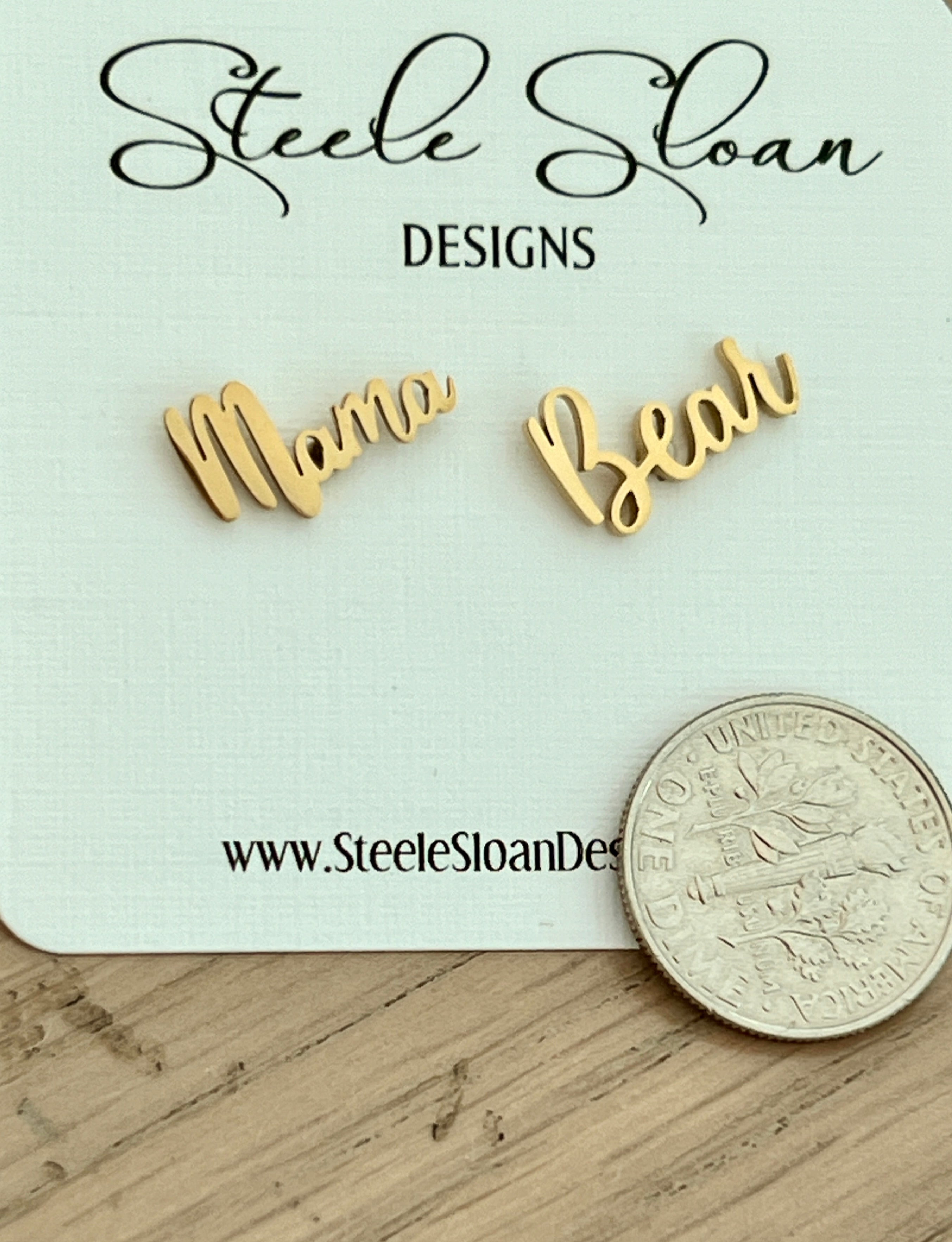 Mama Bear Earrings- Sweet Gift for Mama Bear - Mama Bear - perfect gift for Mama Bear - Hypoallergenic stainless steel