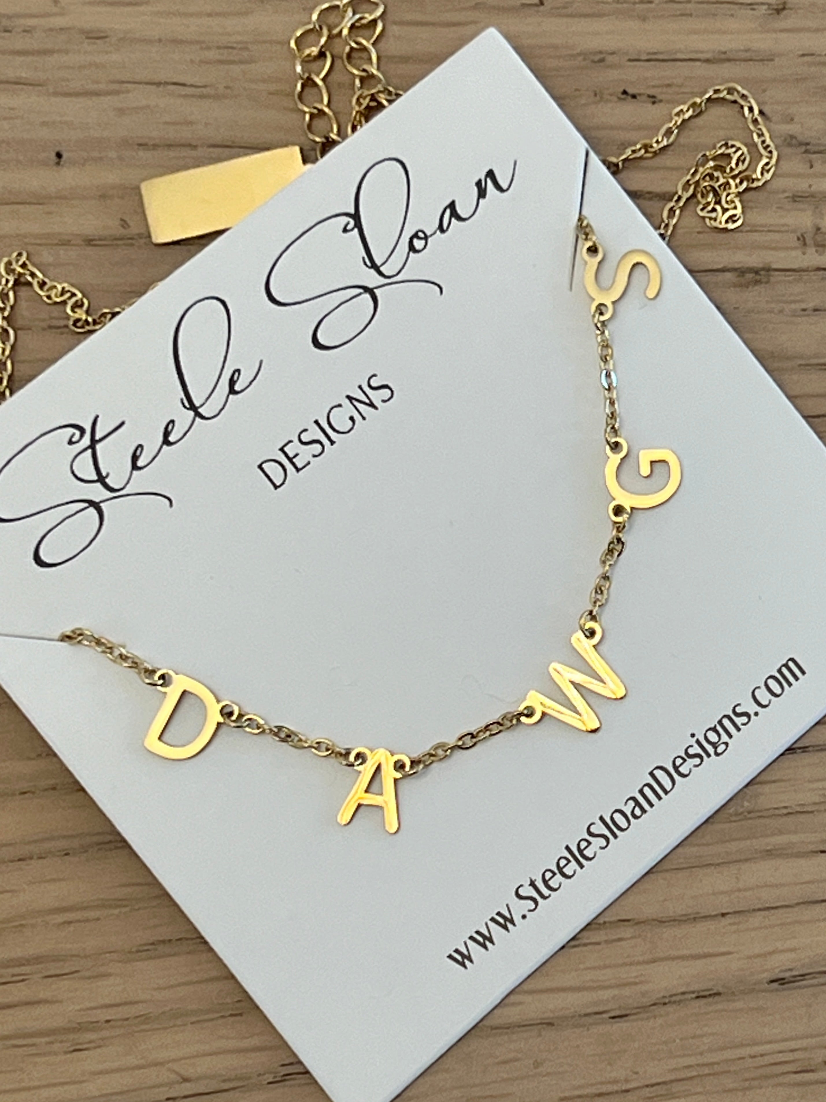 DAWGS Charm Necklace Gold DAWGS Dangle Layer Necklace Gift