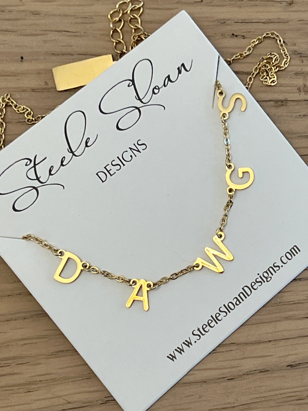 DAWGS Charm Necklace Gold DAWGS Dangle Layer Necklace Gift