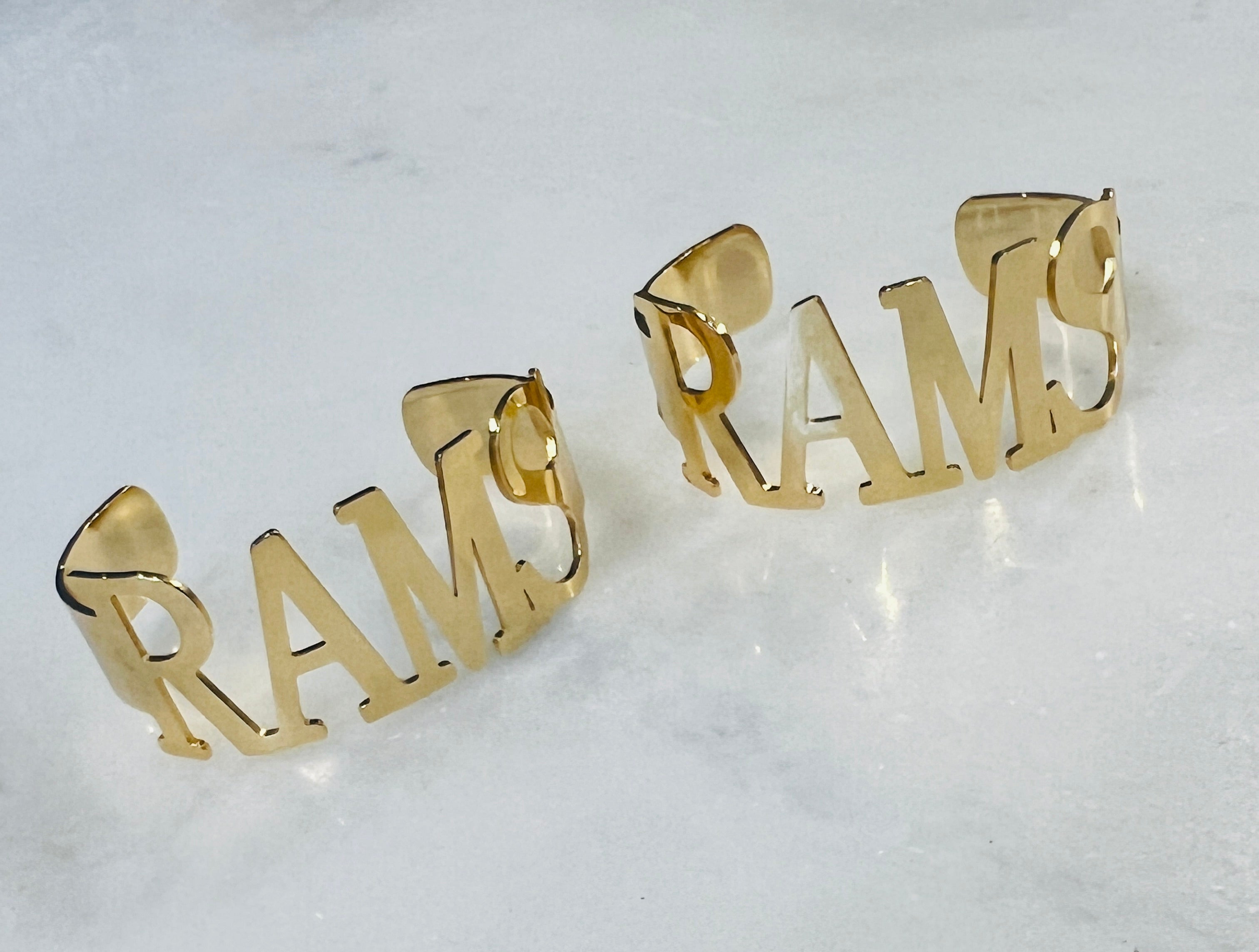 Gold Rams Cuff Bracelet – Non-Tarnish Stainless Steel Bangle