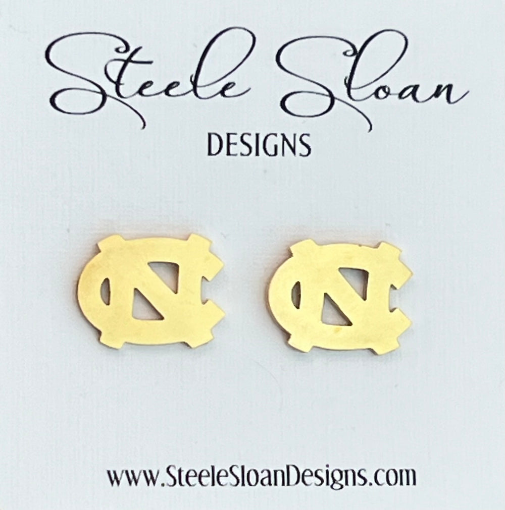 UNC Logo Stud Earrings- UNC gift, Hypoallergenic earrings, Officially Licensed, Unique UNC TarHeels Gift