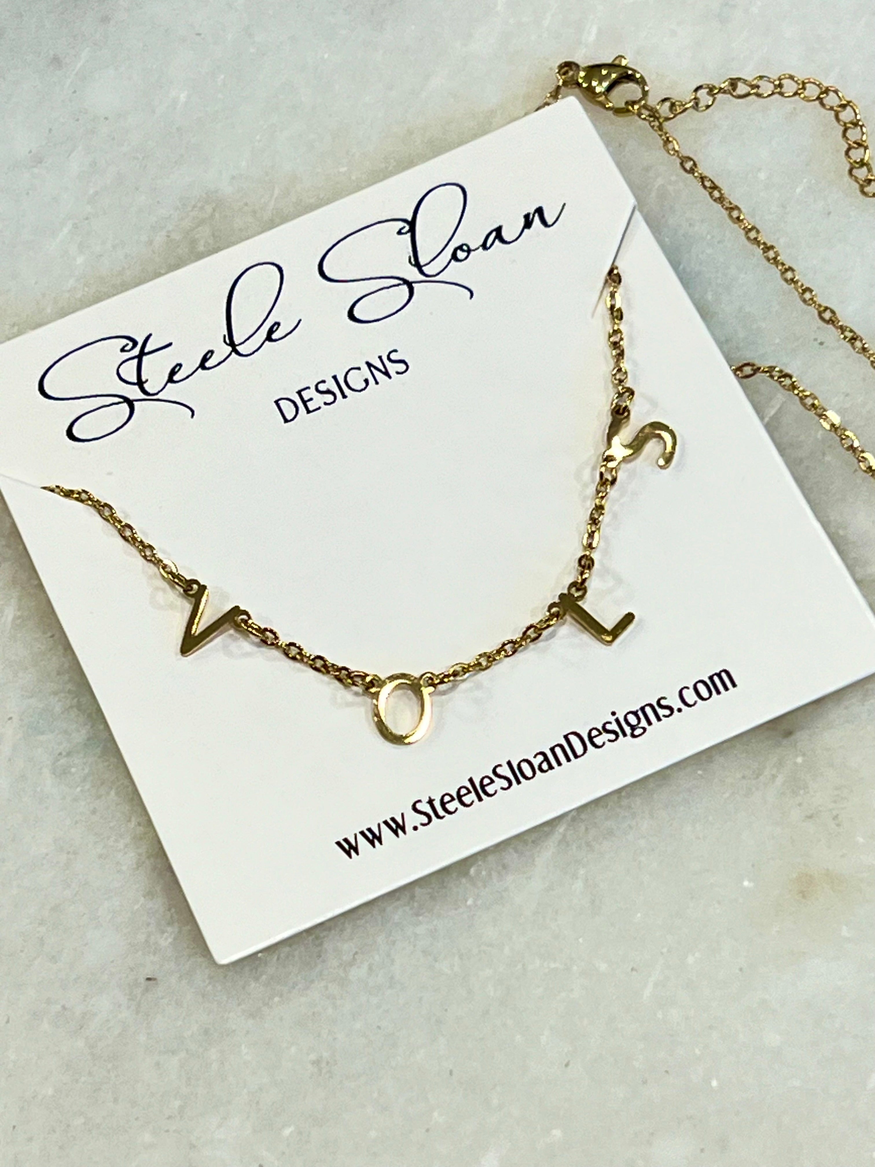 Tennessee Volunteers! VOLS Charm Necklace- Gold VOLS Dangle Layer Necklace perfect for Tennessee Fans Tarnish Resistant Officially Licensed