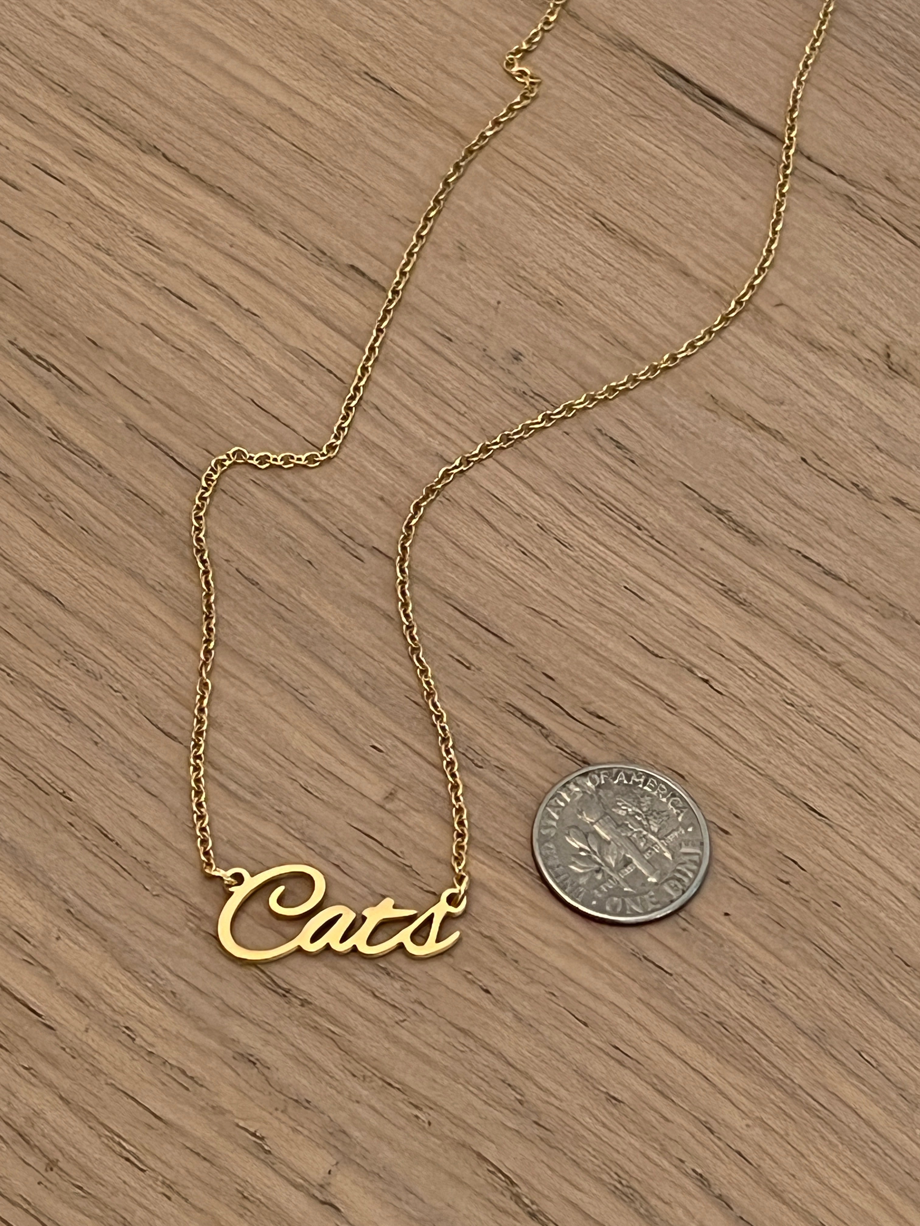 Cats Name Necklace - Cats Fans -Cats Team Necklace Team Gift