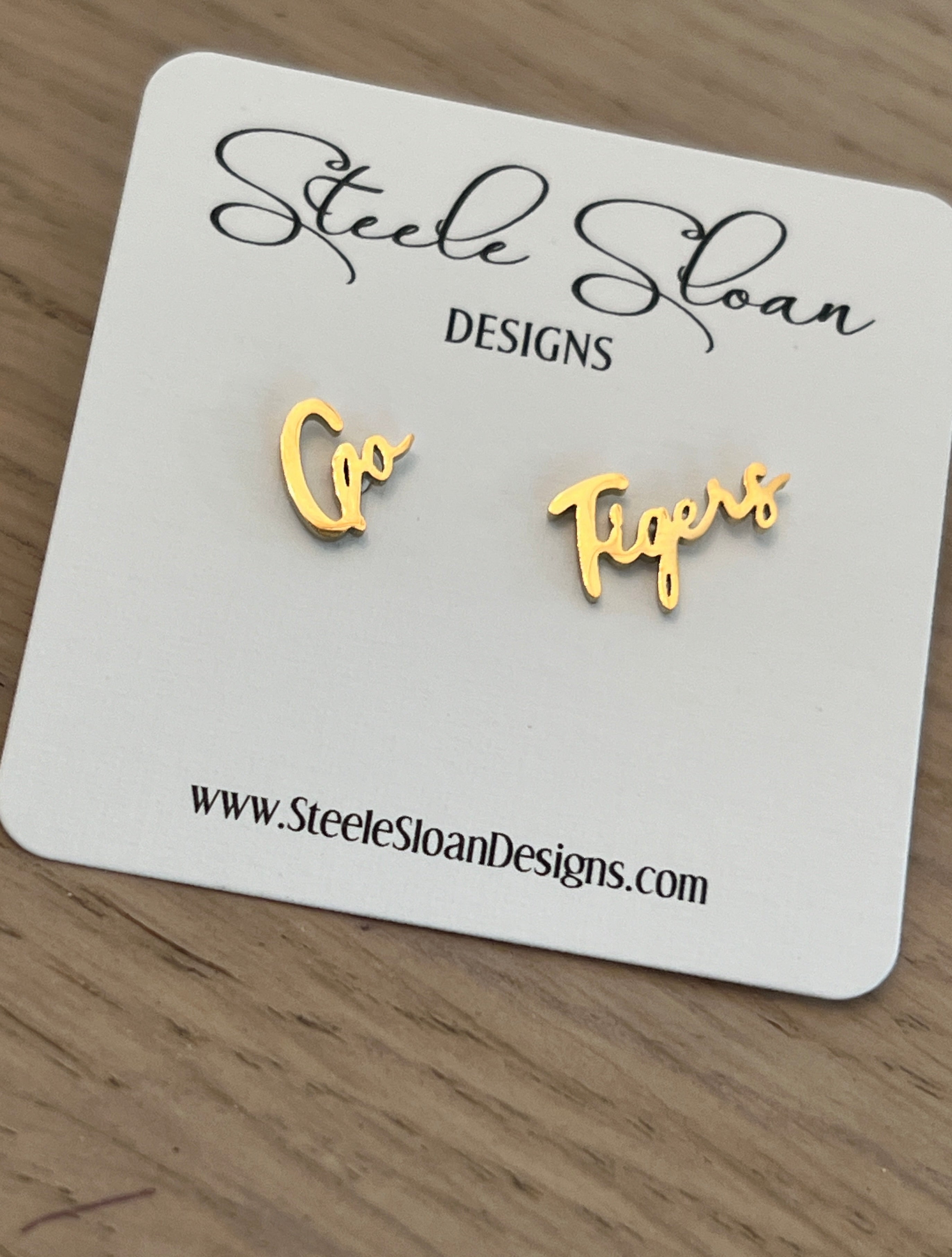 Go Tigers GameDay Gold Tiger Earrings or Silver Tiger Earrings Tiger Football Tiger Gameday