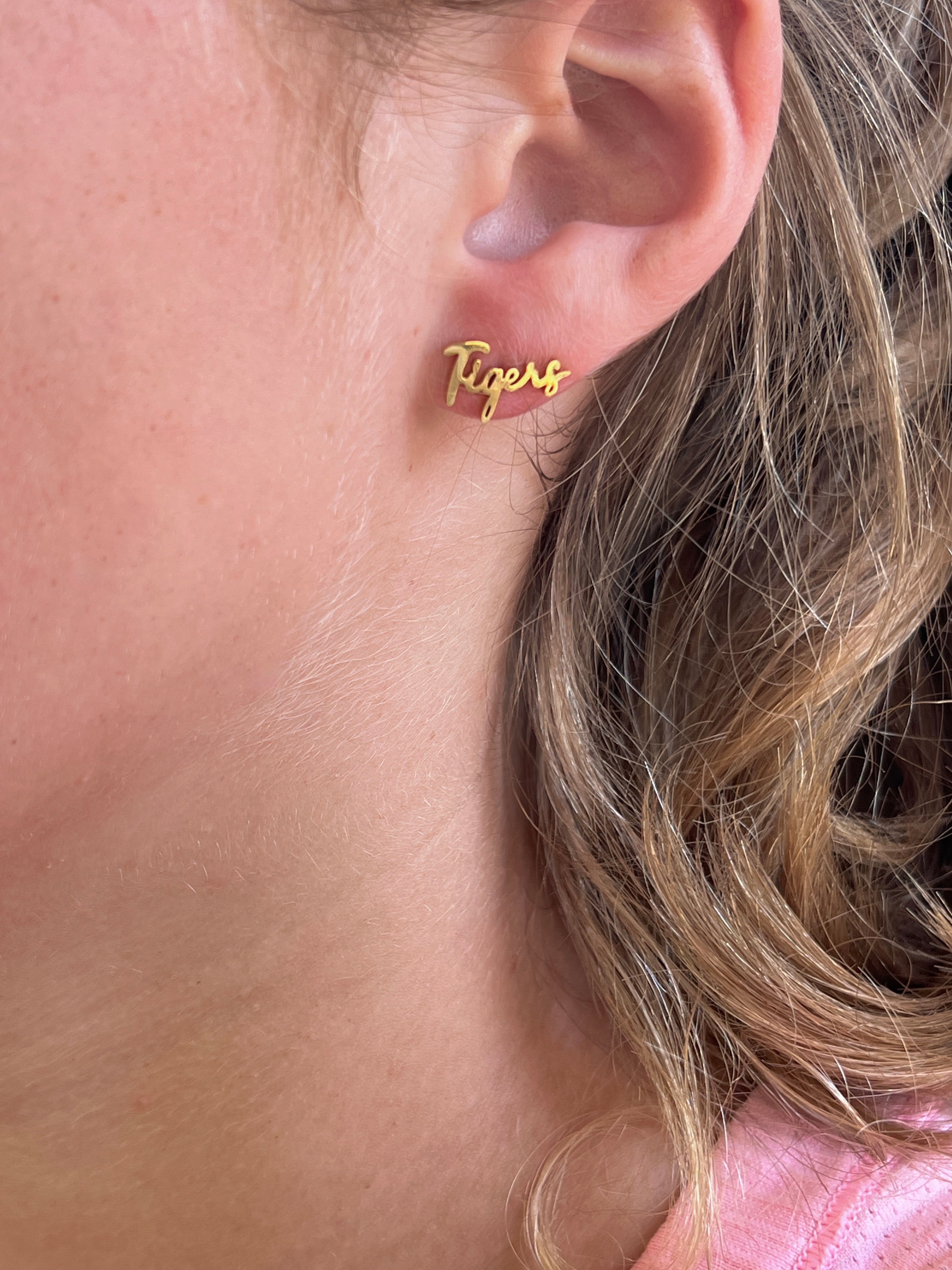 Go Tigers GameDay Gold Tiger Earrings or Silver Tiger Earrings Tiger Football Tiger Gameday
