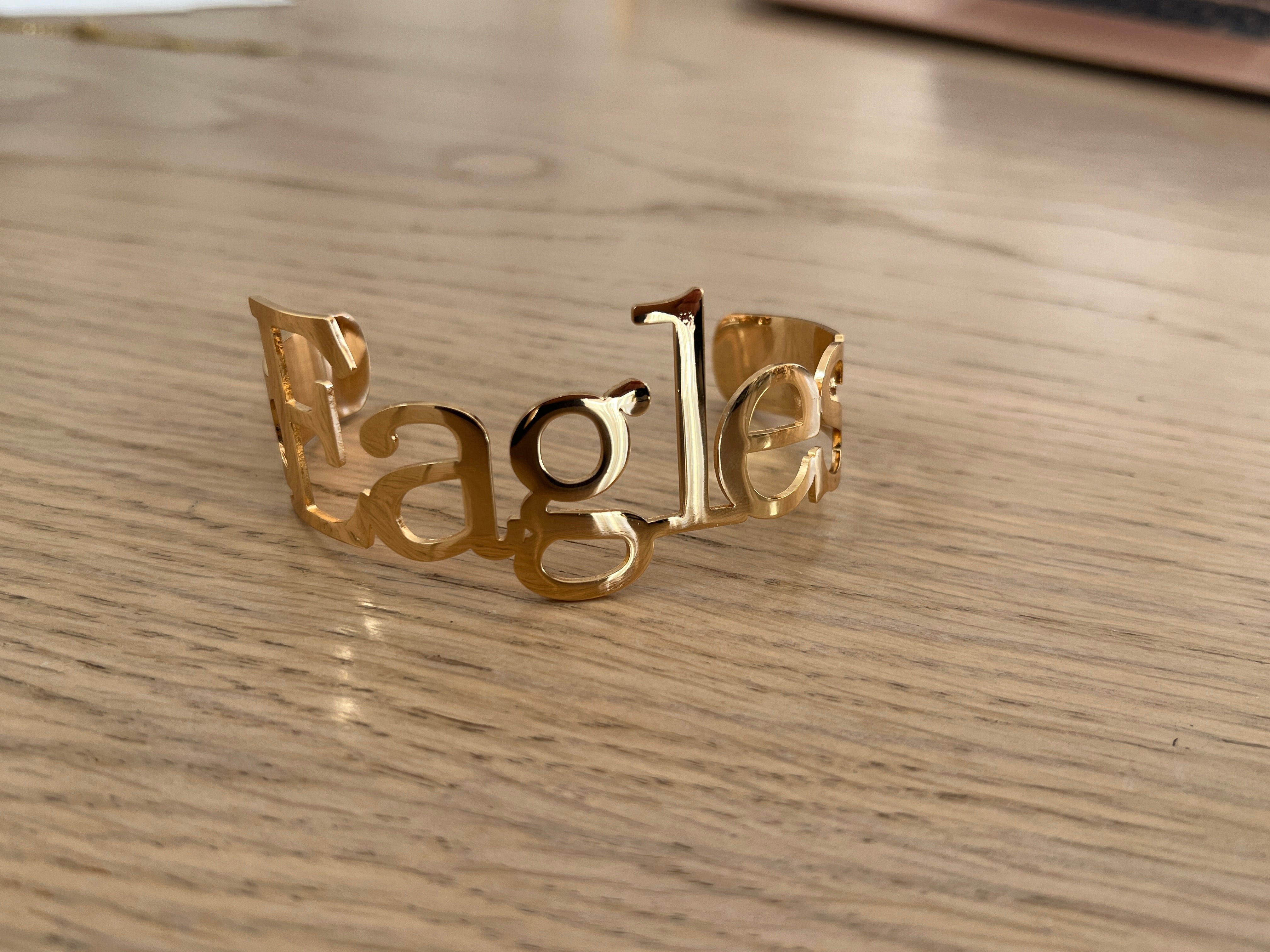Eagles Bangle Cuff Bracelets Go Eagles GameDay Gift for Eagles Fans Sizeable Stainless Steel