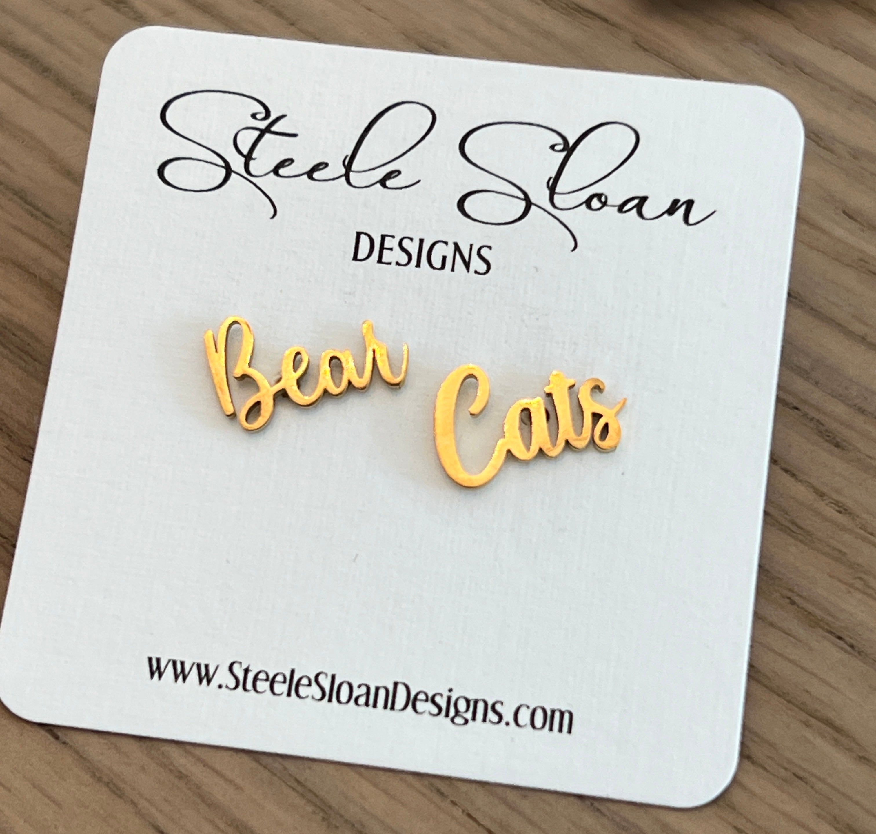 Bear Cats Earrings - cute earrings for Bear Cats Fans