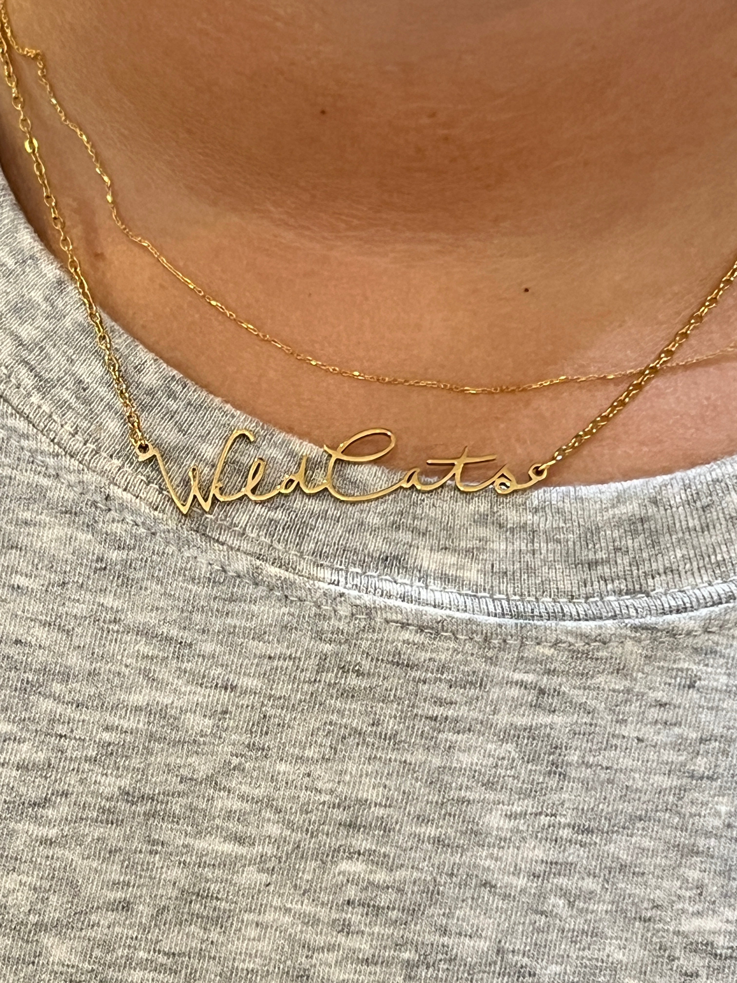 WildCats Game Day Necklace Gift for WildCats Fan Tarnish Resistant Hypoallergenic Stainless Steel WildCats Football