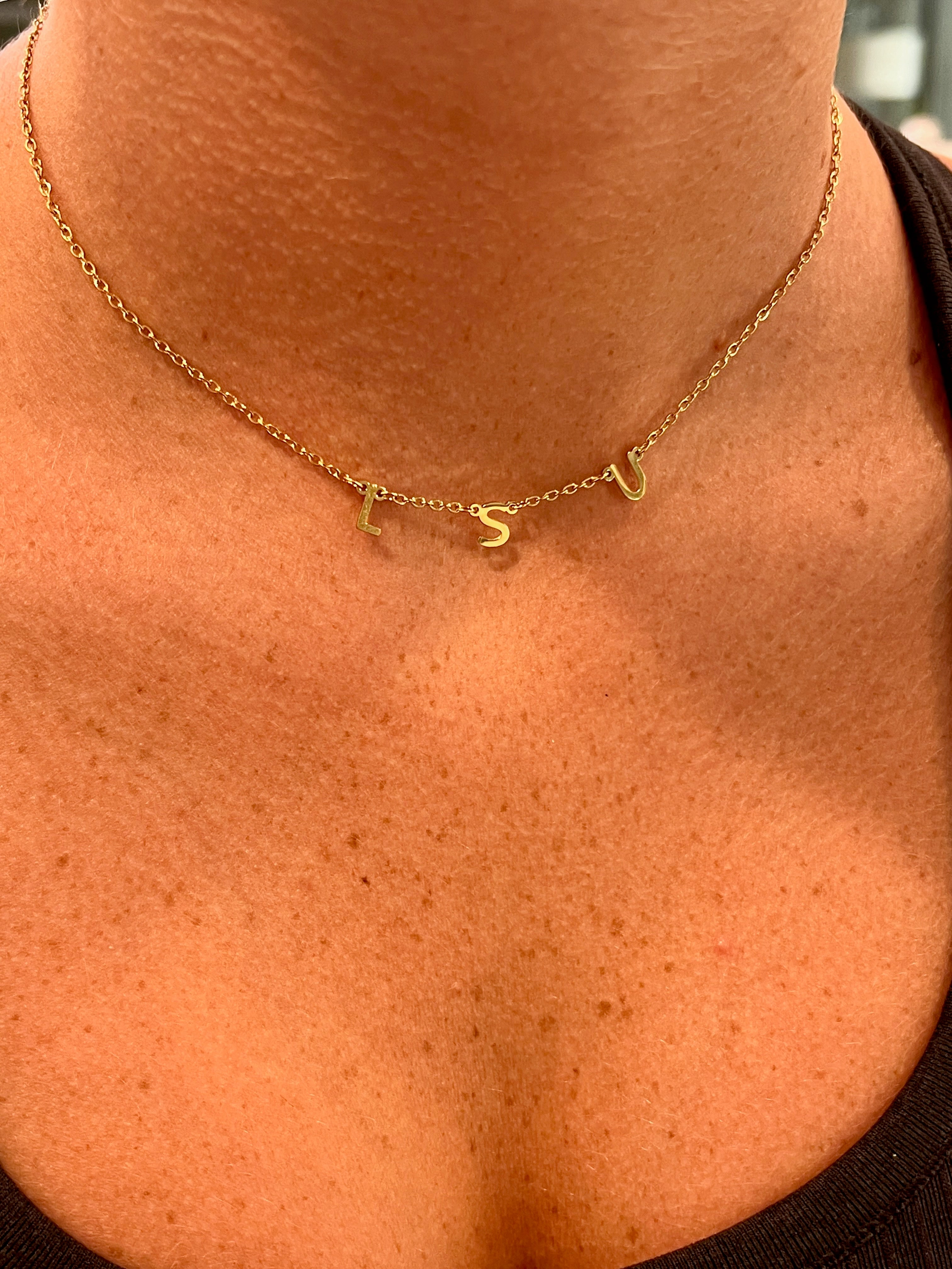 Louisiana State University Gift LSU Charm Necklace Gold LSU Necklace Layer Necklace perfect for Geaux Tiger Fans Tarnish Resistant