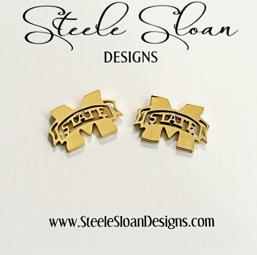 Mississippi State Perfect Gift Logo Earrings - Mississippi State Graduation Gift- Mississippi State Bulldogs - Hypoallergenic