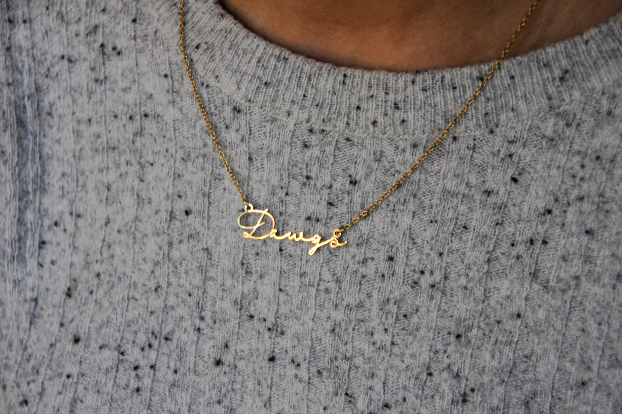 Dawgs Name Necklace - Great for Dawgs Fans and Dawgs Gameday -Cute Bulldog Team Gift