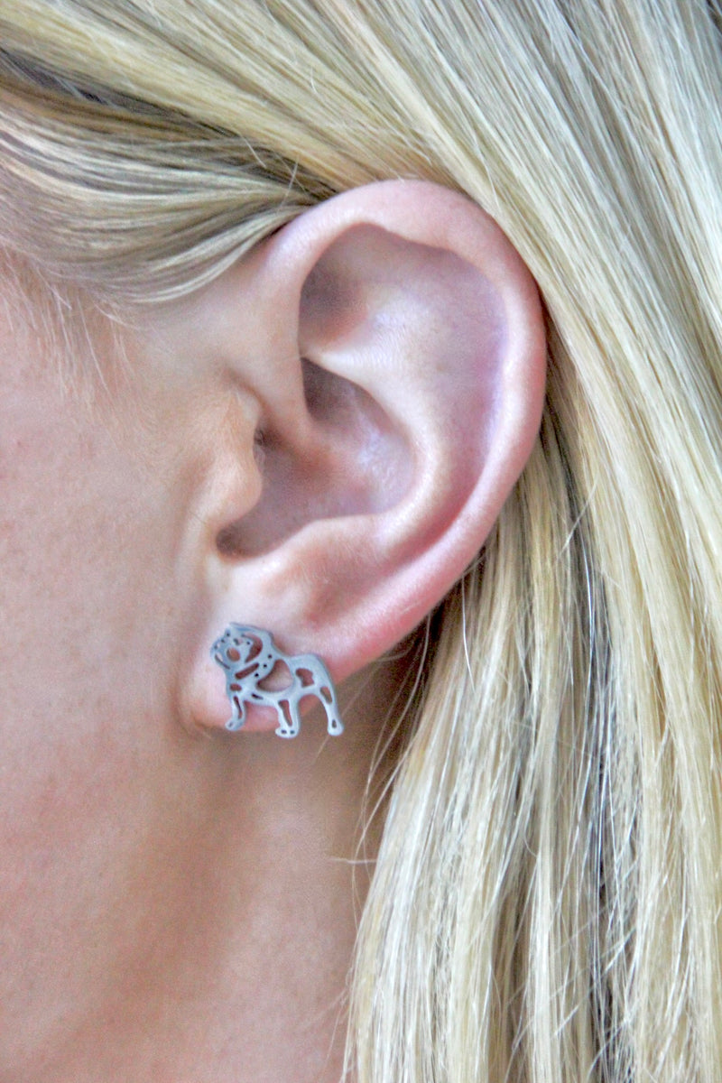 Adorable Bulldog Earrings - Georgia Bulldogs, Mississippi State Bulldogs, Cute Earrings, Stud Earrings, Hypoallergenic