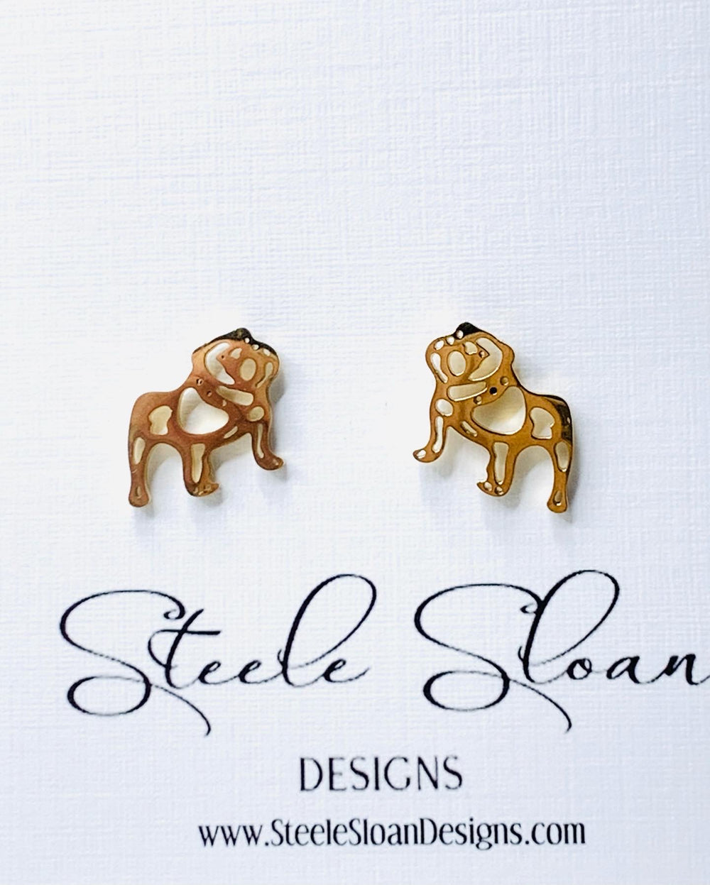 Adorable Bulldog Earrings - Georgia Bulldogs, Mississippi State Bulldogs, Cute Earrings, Stud Earrings, Hypoallergenic