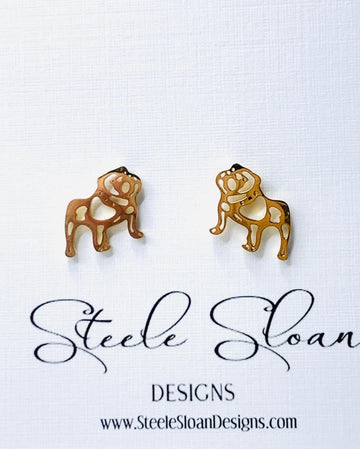 Adorable Bulldog Earrings - Georgia Bulldogs, Mississippi State Bulldogs, Cute Earrings, Stud Earrings, Hypoallergenic