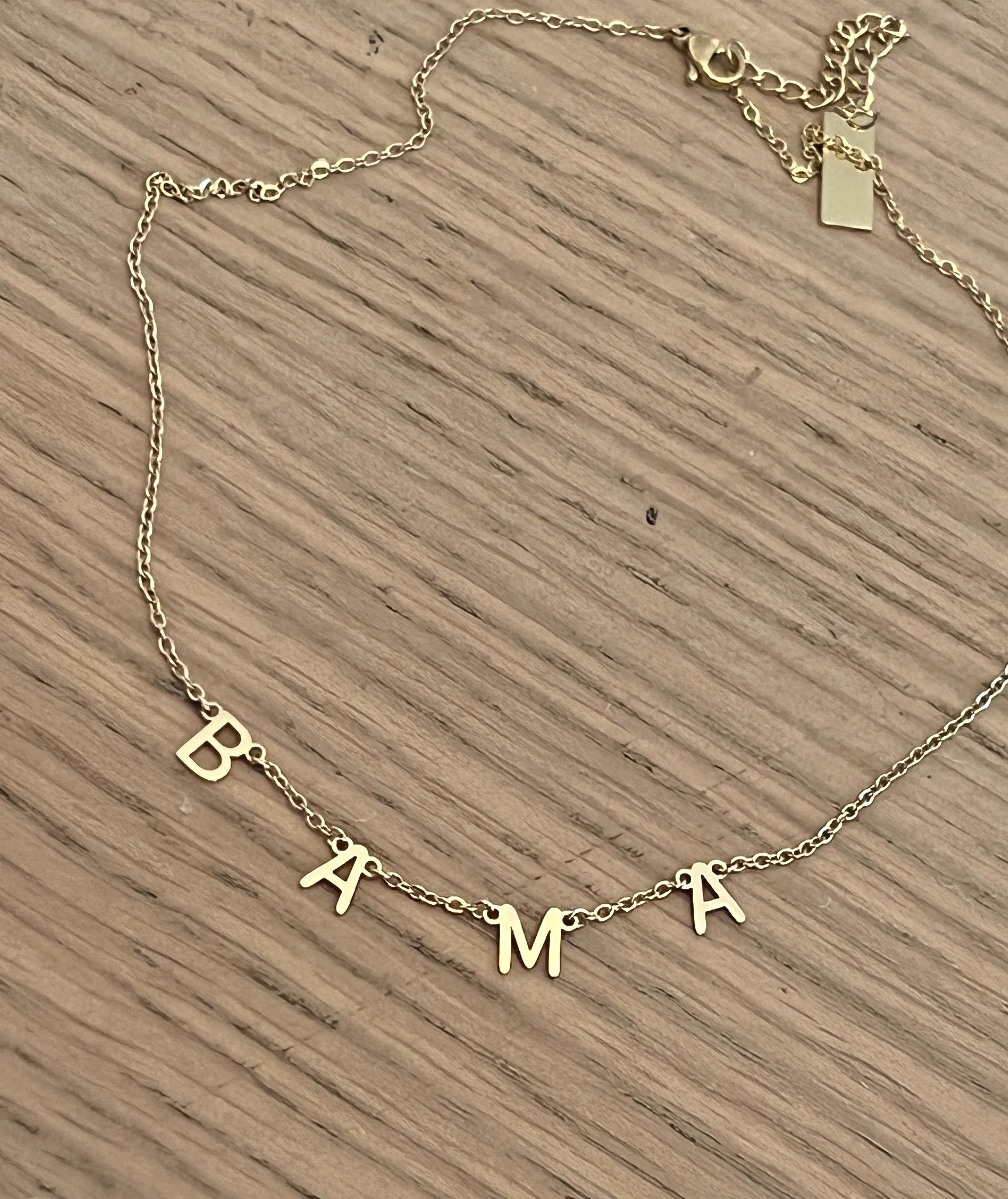 BAMA! BAMA Charm Necklace- Gold Bama Dangle Layer Necklace perfect for Bama Fans Tarnish Resistant Stainless Steel Officially Licensed