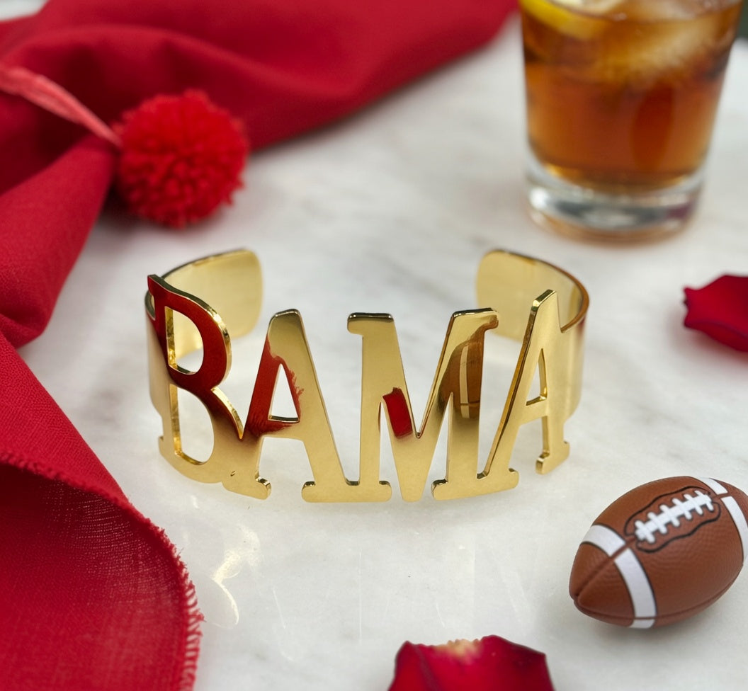 Alabama Bama Bangle Bracelets – Tarnish-Resistant Stainless Steel – Officially Licensed Roll Tide Jewelry