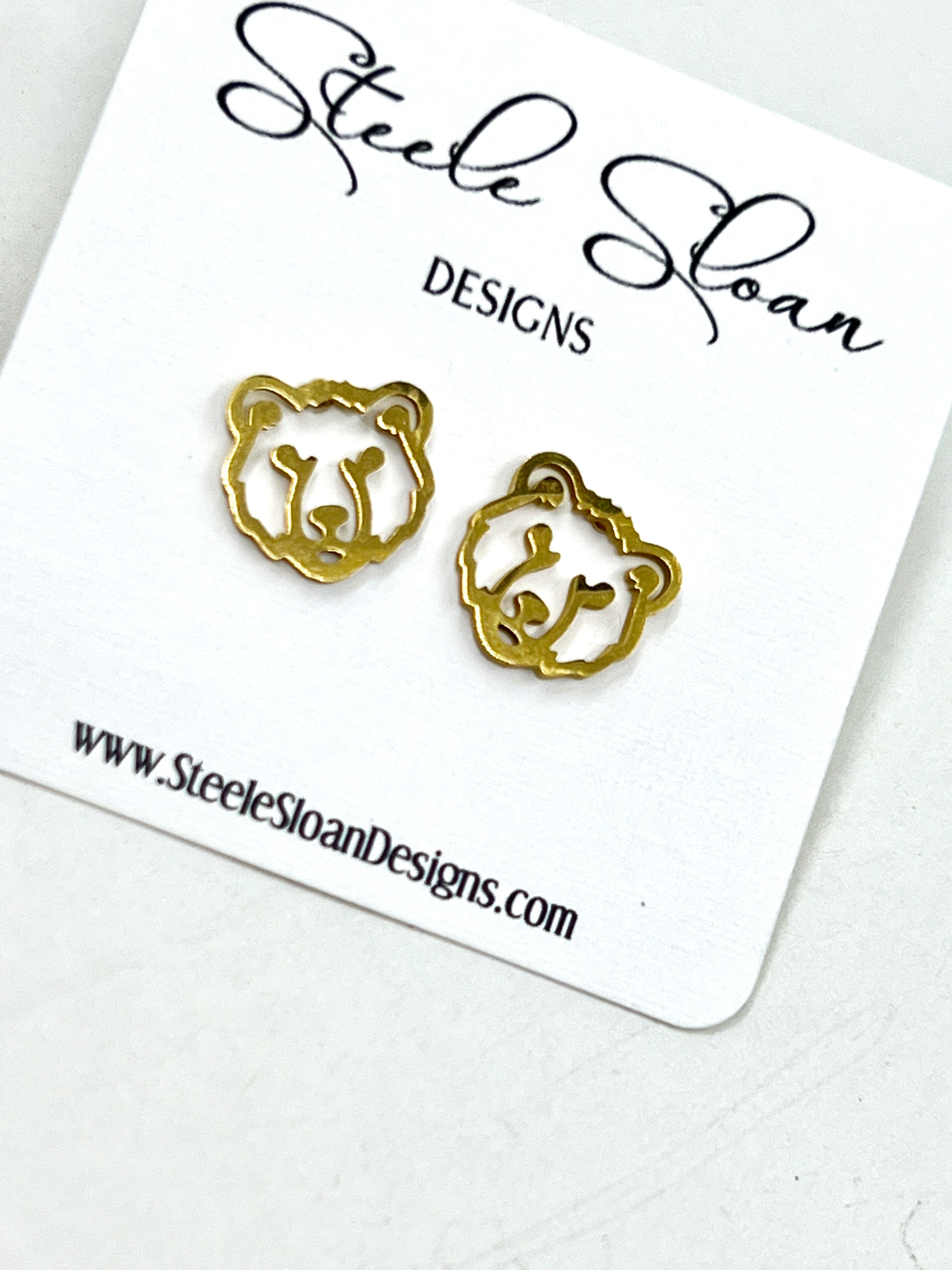 Bear Earrings - Go Bears! Golden Bears, Grizzlies, Bears Football, Golden Bears, Chicago Bears