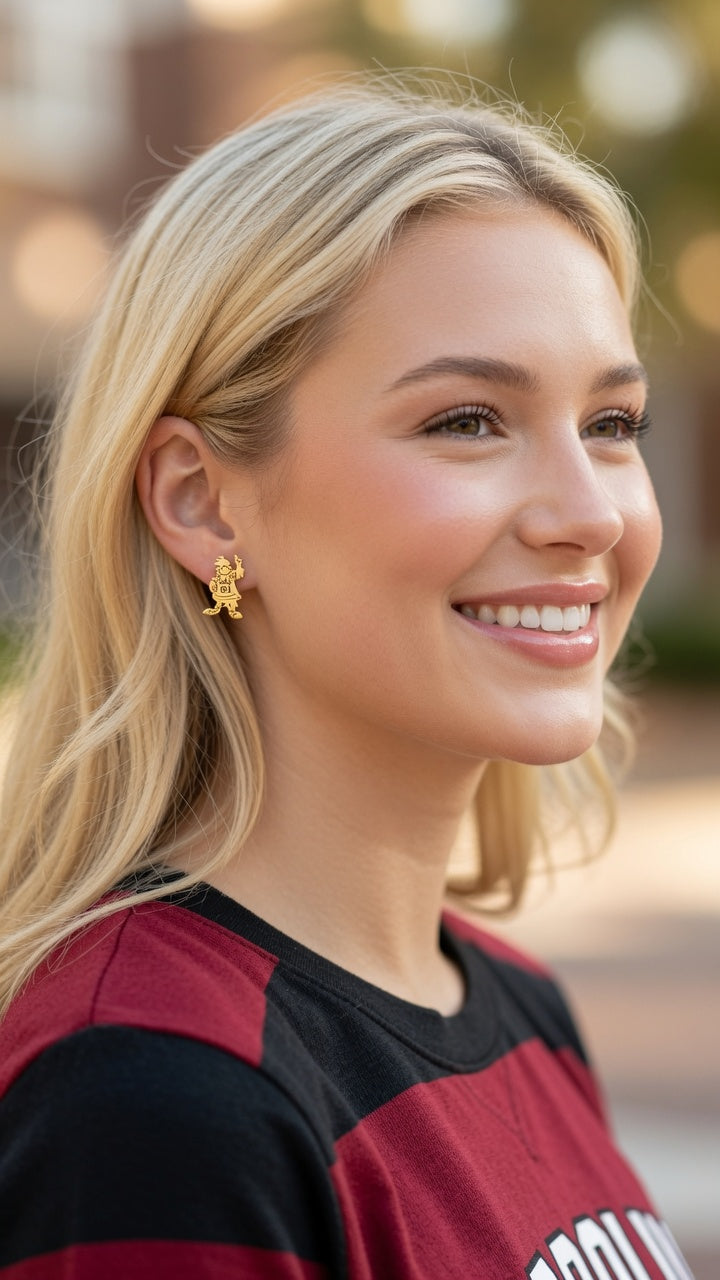 South Carolina Cocky Gamecocks Earrings Hypoallergenic Cute Gamecock Gift
