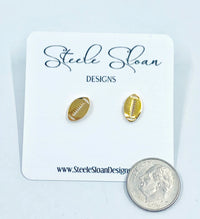 Football Gold Stud Earrings, Football Gift, Football Mom, Cheerleader Gift, Gold Stud Earrings, Hypoallergenic Stainless Steel
