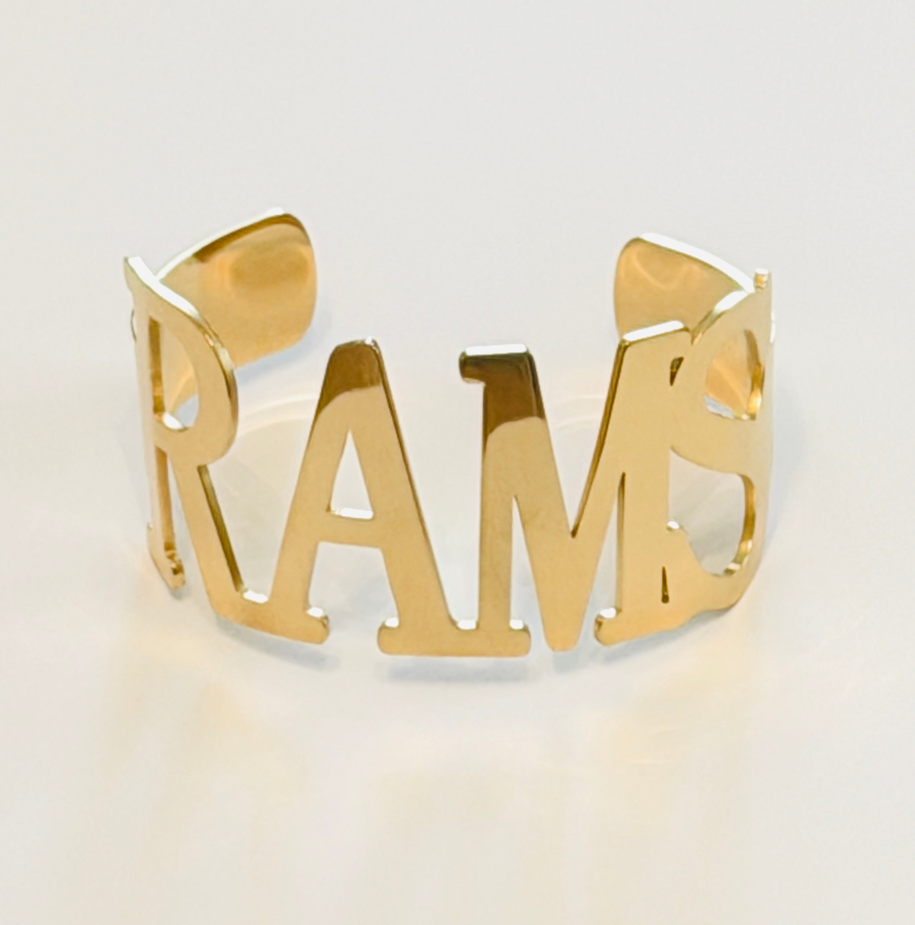 Gold Rams Cuff Bracelet – Non-Tarnish Stainless Steel Bangle
