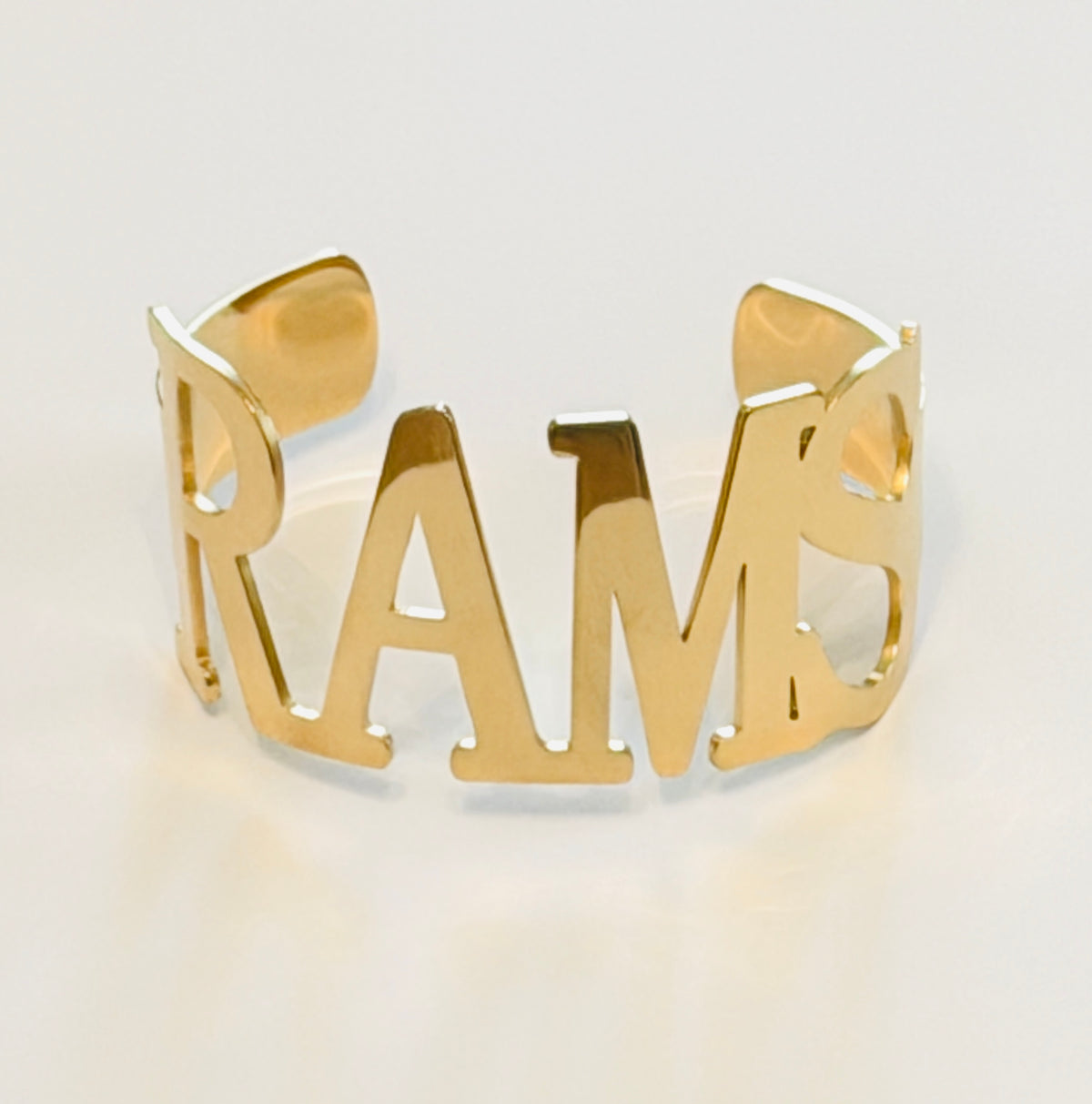 Gold Rams Cuff Bracelet – Non-Tarnish Stainless Steel Bangle