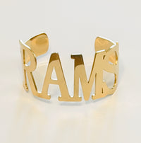 Gold Rams Cuff Bracelet – Non-Tarnish Stainless Steel Bangle