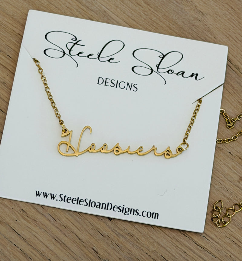 Hoosiers Necklace: Gift for Hoosiers Fans Hoo Hoo Hoo Hoosiers! Indiana Game Day Jewelry, Indiana Graduation Gift Officially Licensed