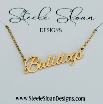 Gift For Bulldogs Fan -Bulldogs Necklace Hypoallergenic, Bulldogs Gameday Necklace, Bulldogs Spirit Wear, Bulldog Gift
