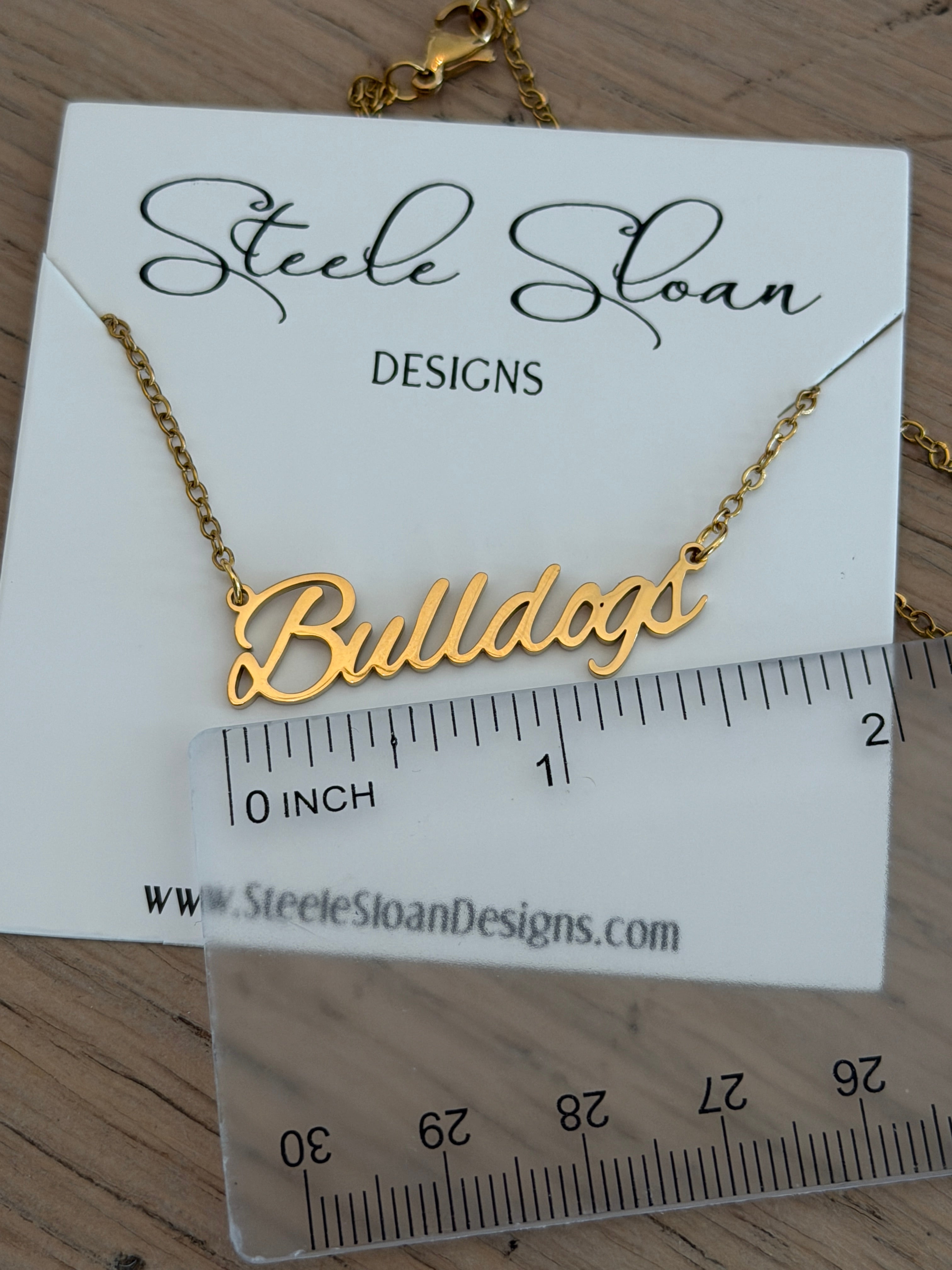 Gift For Bulldogs Fan -Bulldogs Necklace Hypoallergenic, Bulldogs Gameday Necklace, Bulldogs Spirit Wear, Bulldog Gift