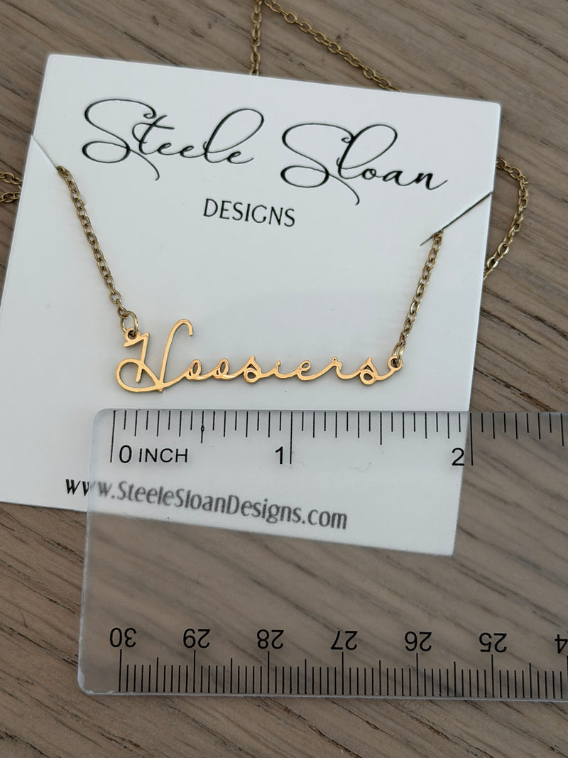 Hoosiers Necklace: Gift for Hoosiers Fans Hoo Hoo Hoo Hoosiers! Indiana Game Day Jewelry, Indiana Graduation Gift Officially Licensed