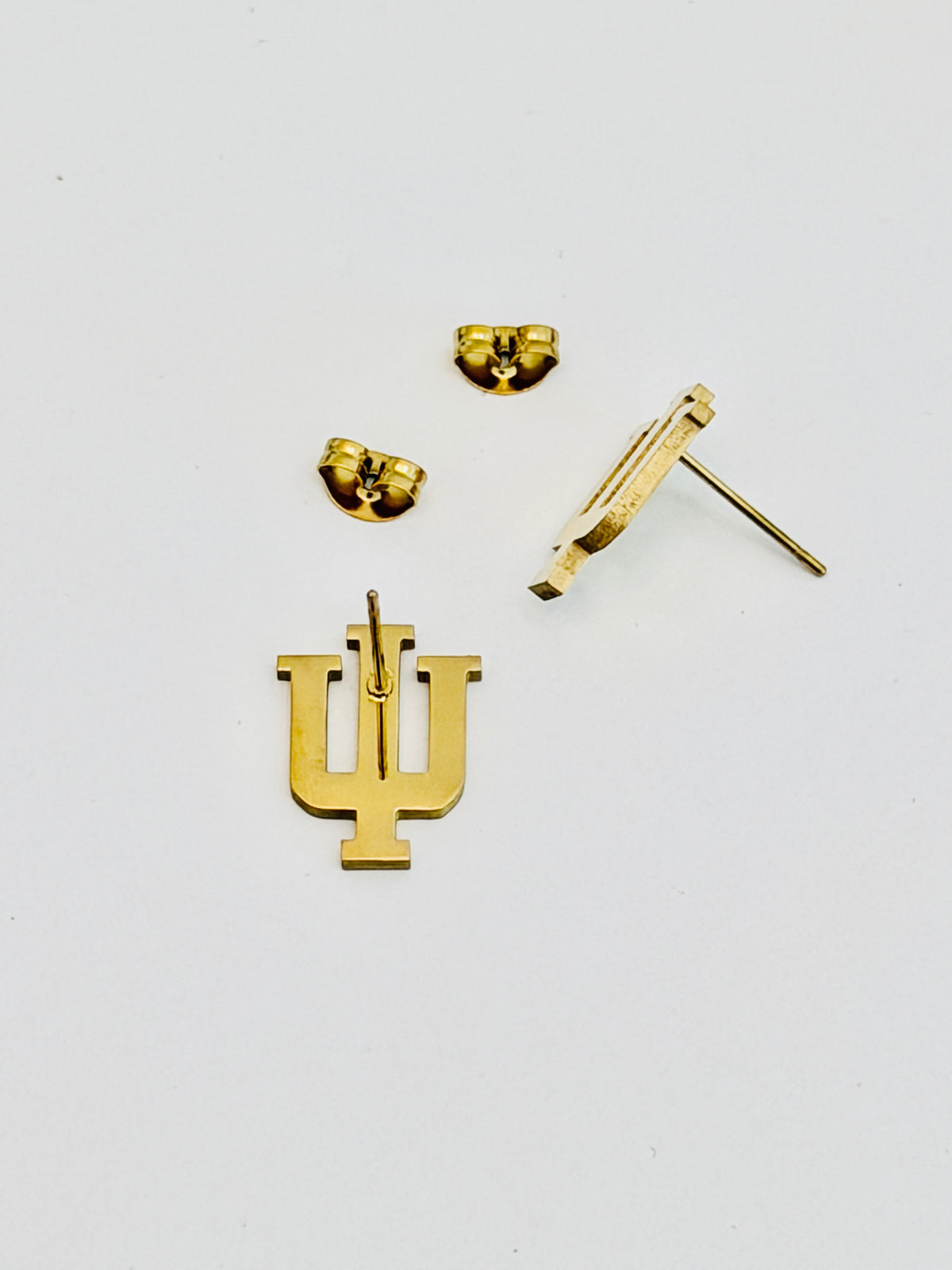 Indiana IU Logo Gold Stud Earrings Go Hoosiers! Hypoallergenic