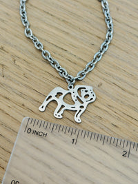 Bulldog Game Day Necklace - Bulldog Gift, Chunk Silver Necklace Tarnish Resistant
