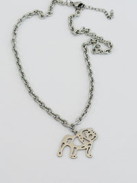 Bulldog Game Day Necklace - Bulldog Gift, Chunk Silver Necklace Tarnish Resistant