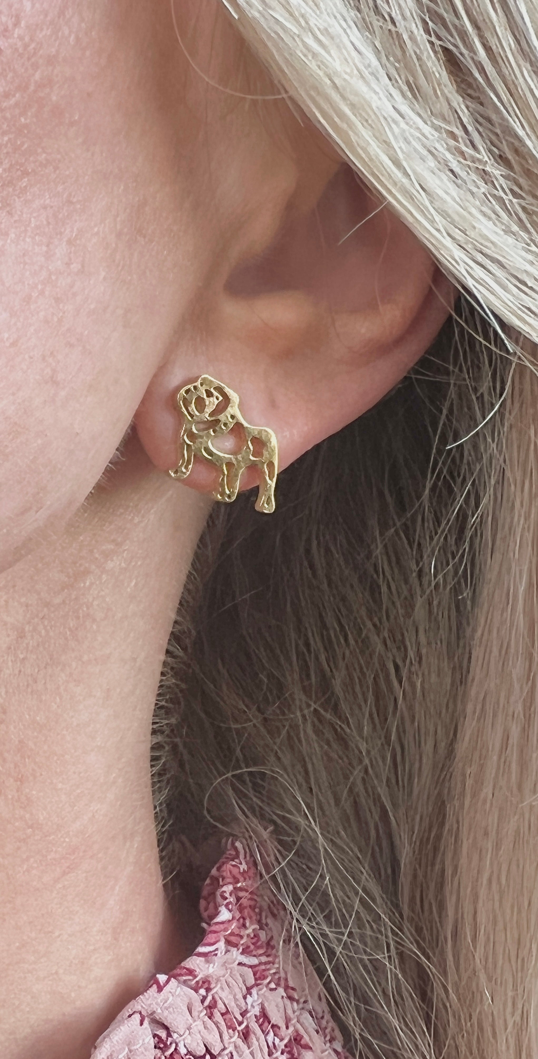 Adorable Bulldog Earrings - Georgia Bulldogs, Mississippi State Bulldogs, Cute Earrings, Stud Earrings, Hypoallergenic