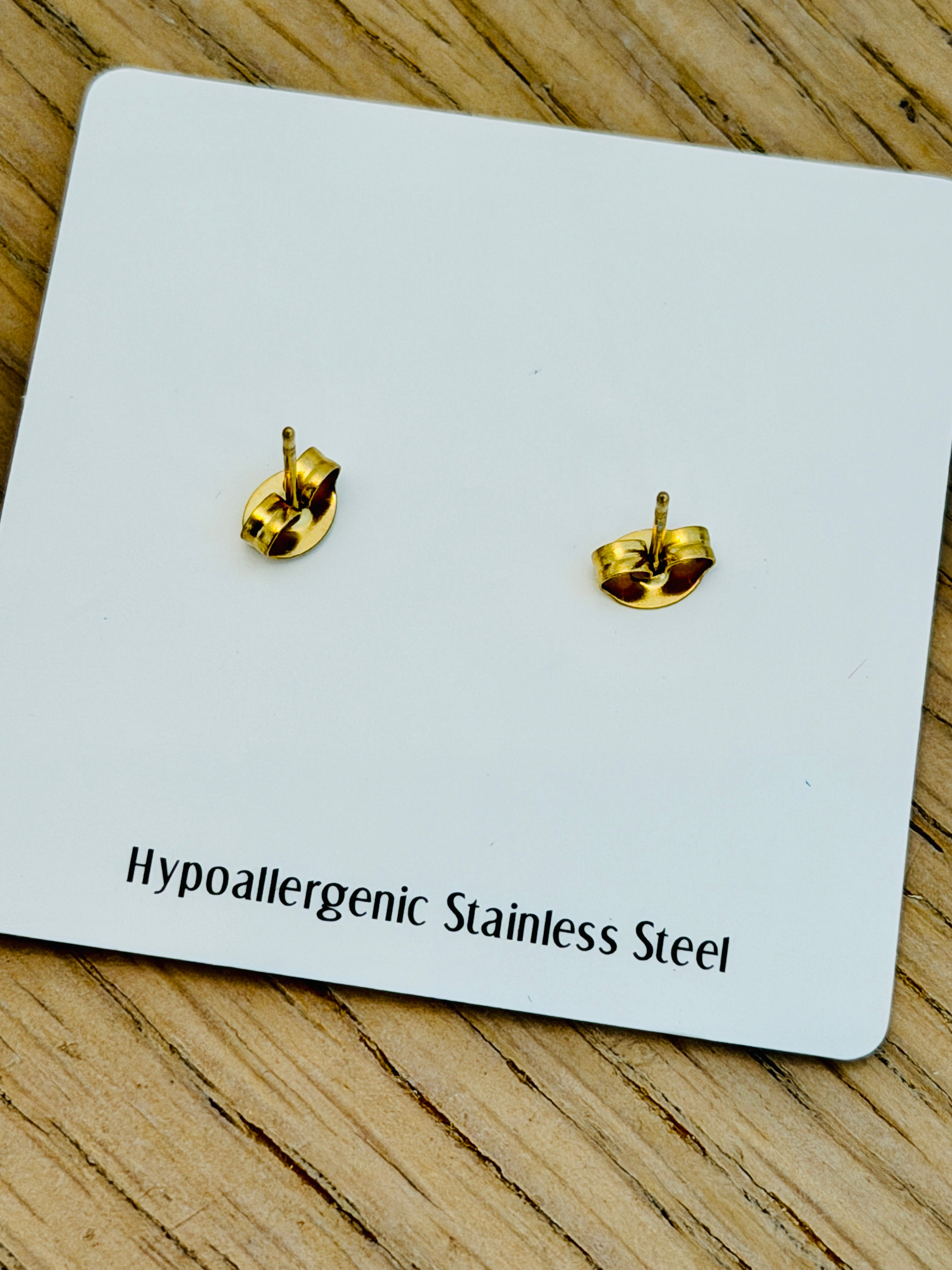 Indiana IU Logo Gold Stud Earrings Go Hoosiers! Hypoallergenic