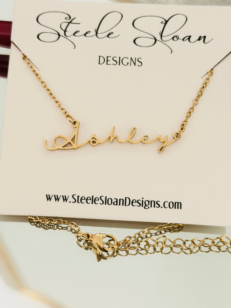 Ashley Necklace Gift for Ashley Ready to Ship! Ashley Name Necklace, Ashley Personalized Necklace Gold Name Necklace, Stainless Steel