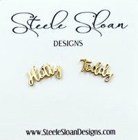 Ole Miss Hotty Toddy Gold Stud Earrings- SO CUTE- Ole Miss Gift - Ole Miss Football Hypoallergenic Gold Stud Earrings