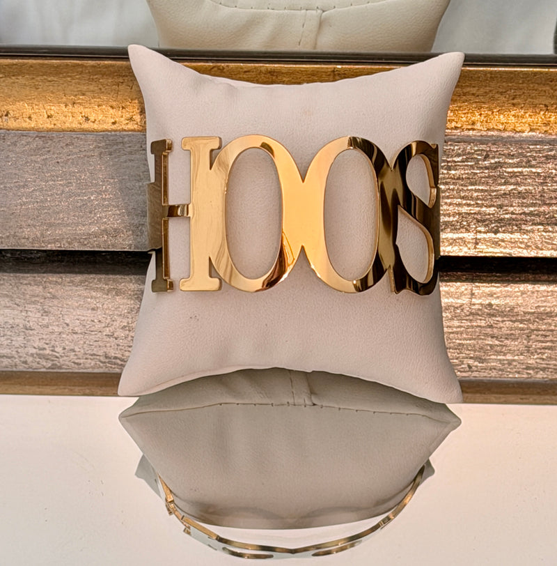 HOOS Cuff Bracelet- Sizeable- Gold Stainless Steel Tarnish Resistant