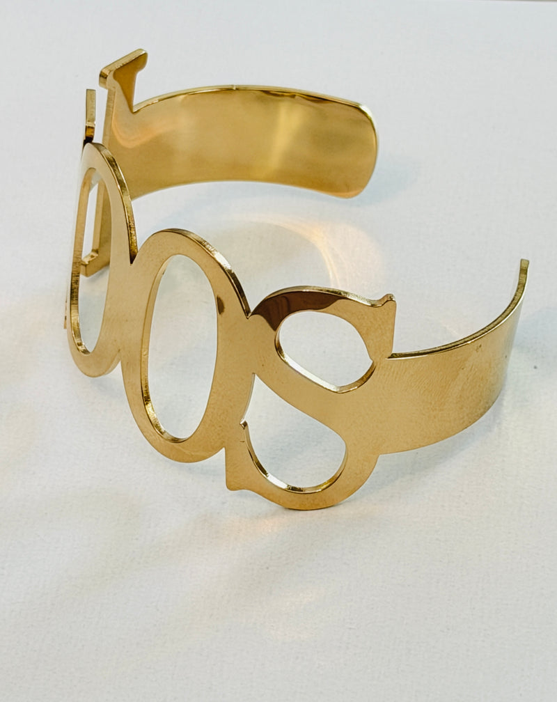 HOOS Cuff Bracelet- Sizeable- Gold Stainless Steel Tarnish Resistant
