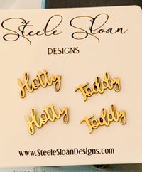 Ole Miss Hotty Toddy Gold Stud Earrings- SO CUTE- Ole Miss Gift - Ole Miss Football Hypoallergenic Gold Stud Earrings