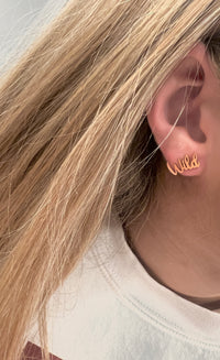 Cute Wild Cat Earrings, Wildcat Football, Gift for Wildcat Fan, Wildcats, Gold Stud Hypoallergenic Earrings